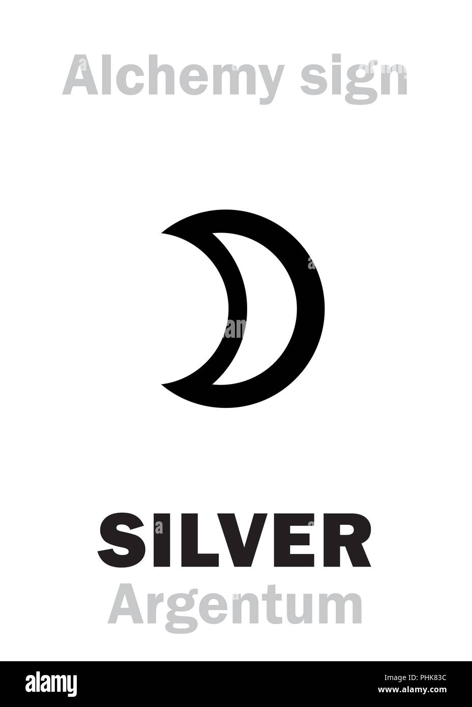 Alchimia: argento (Argentum) Foto Stock