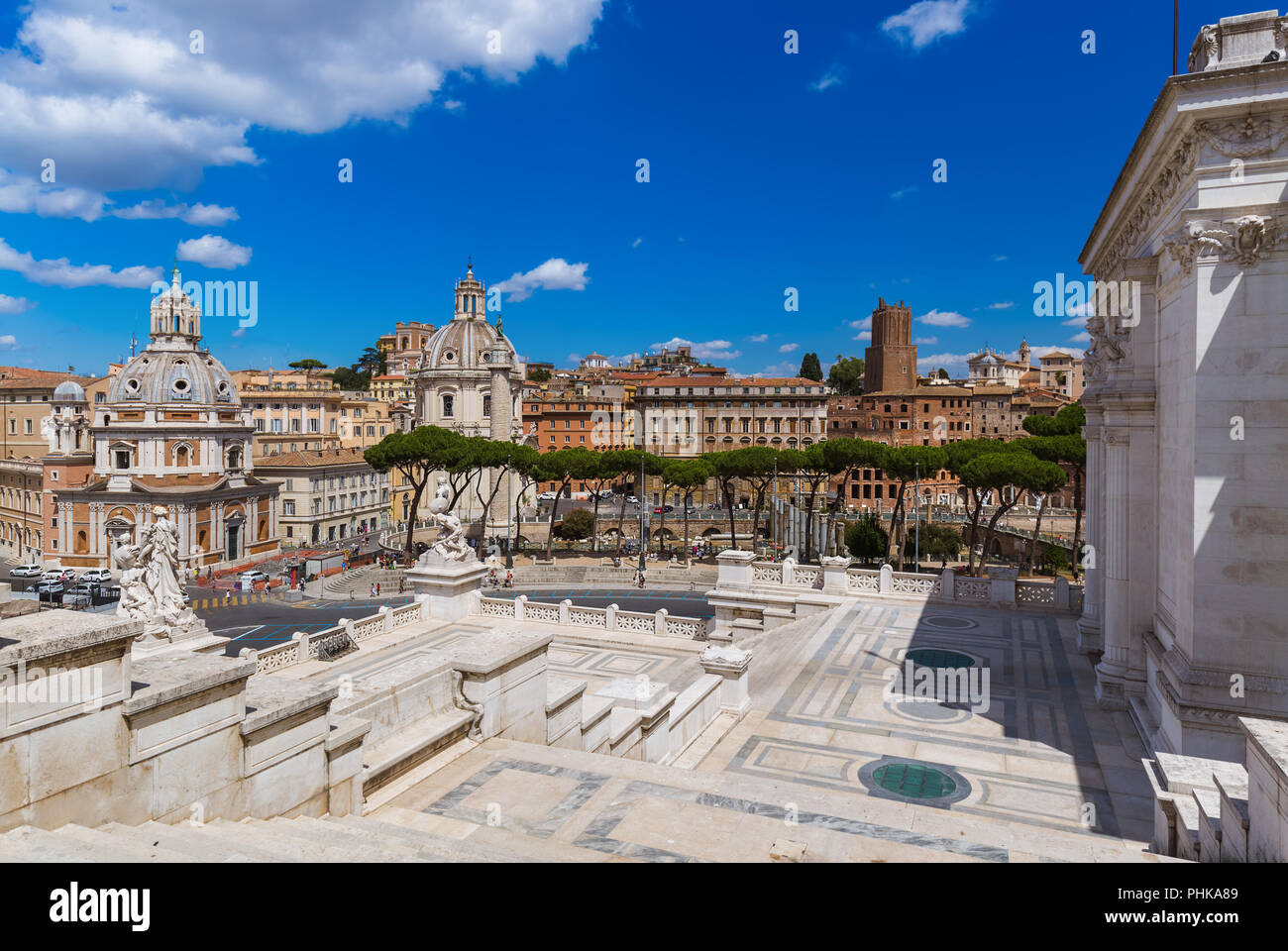 Piazza Venezia a Roma Italia Foto Stock