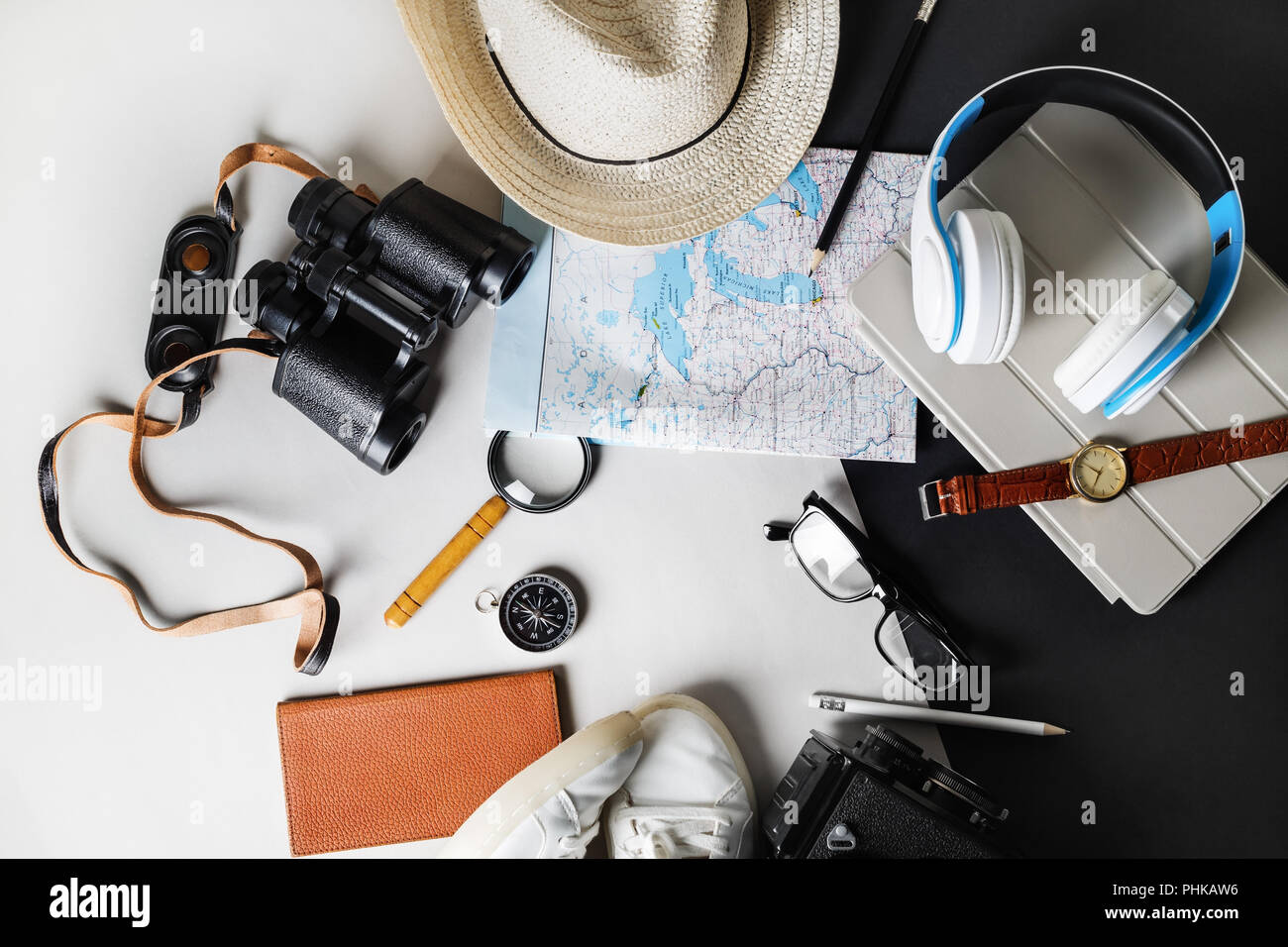 Accessori per viaggiare Foto Stock