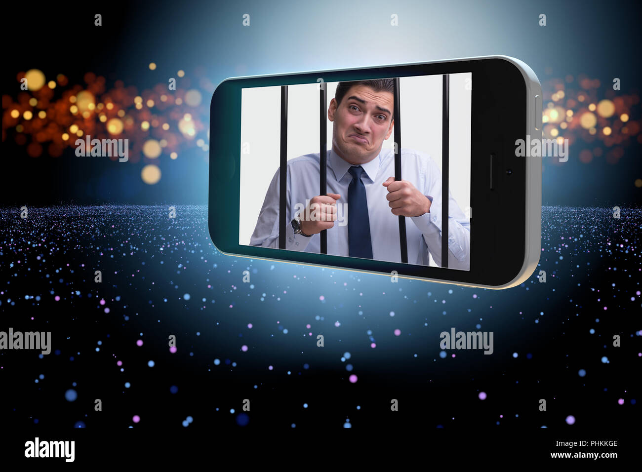 Telefono cellulare e social media addiction concept Foto Stock