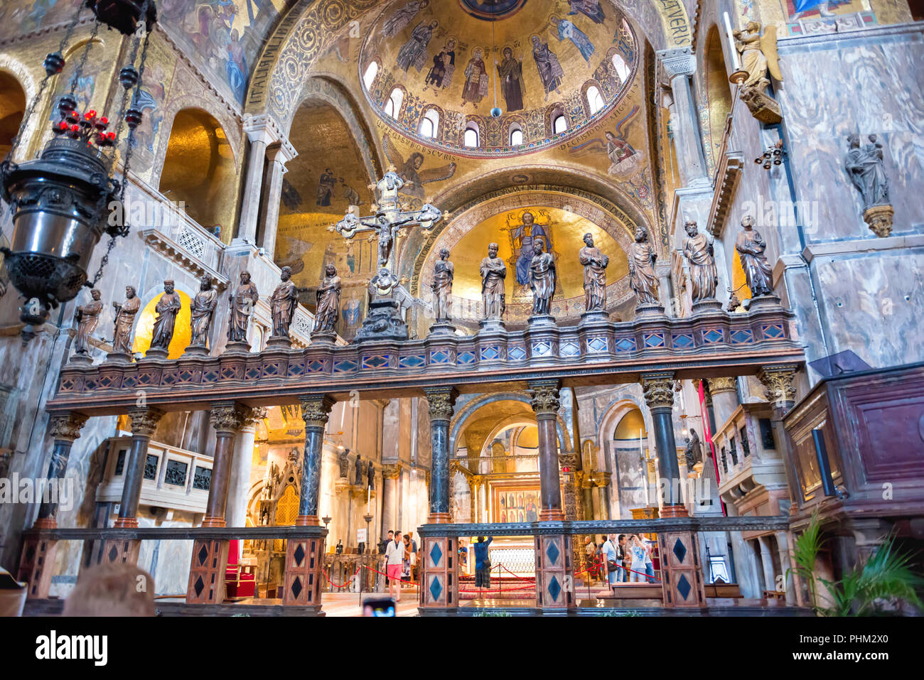 Interno della Basilica di San Marco a Venezia Foto Stock