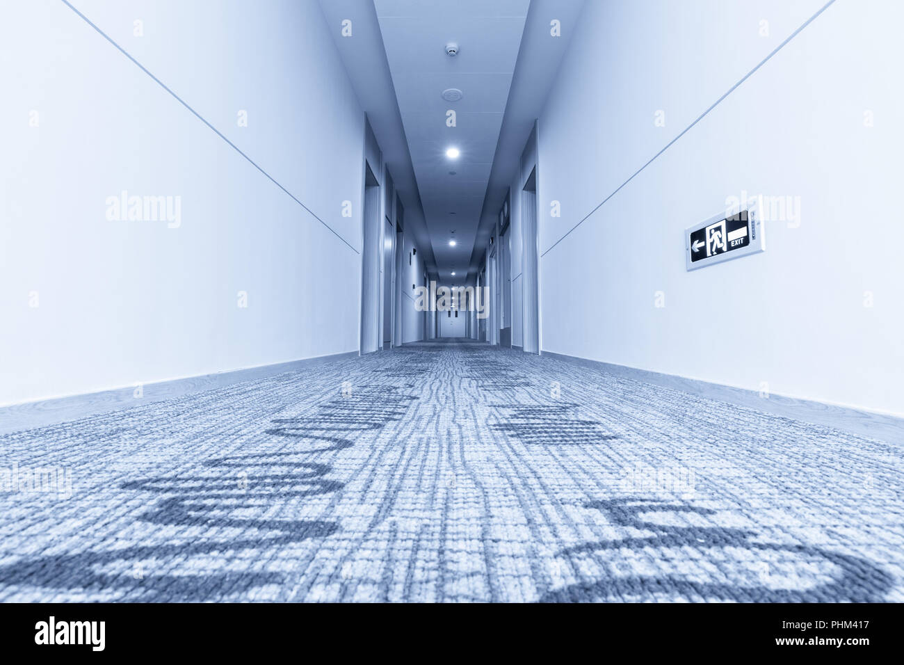 Corridoio in hotel e la moquette Foto Stock