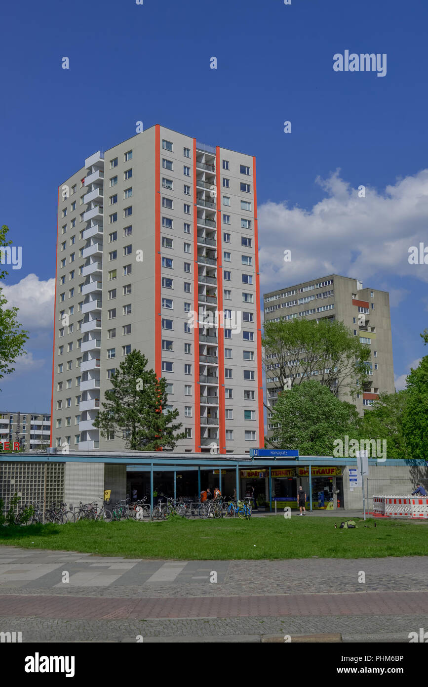 Hochhaus, Bartningallee, Hansaviertel, nel quartiere Mitte di Berlino, Deutschland Foto Stock