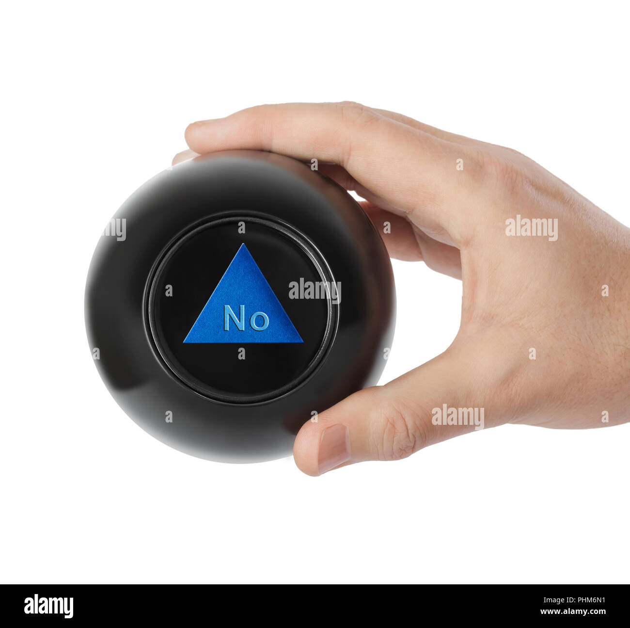 Magic Ball con predizione n. a portata di mano Foto Stock
