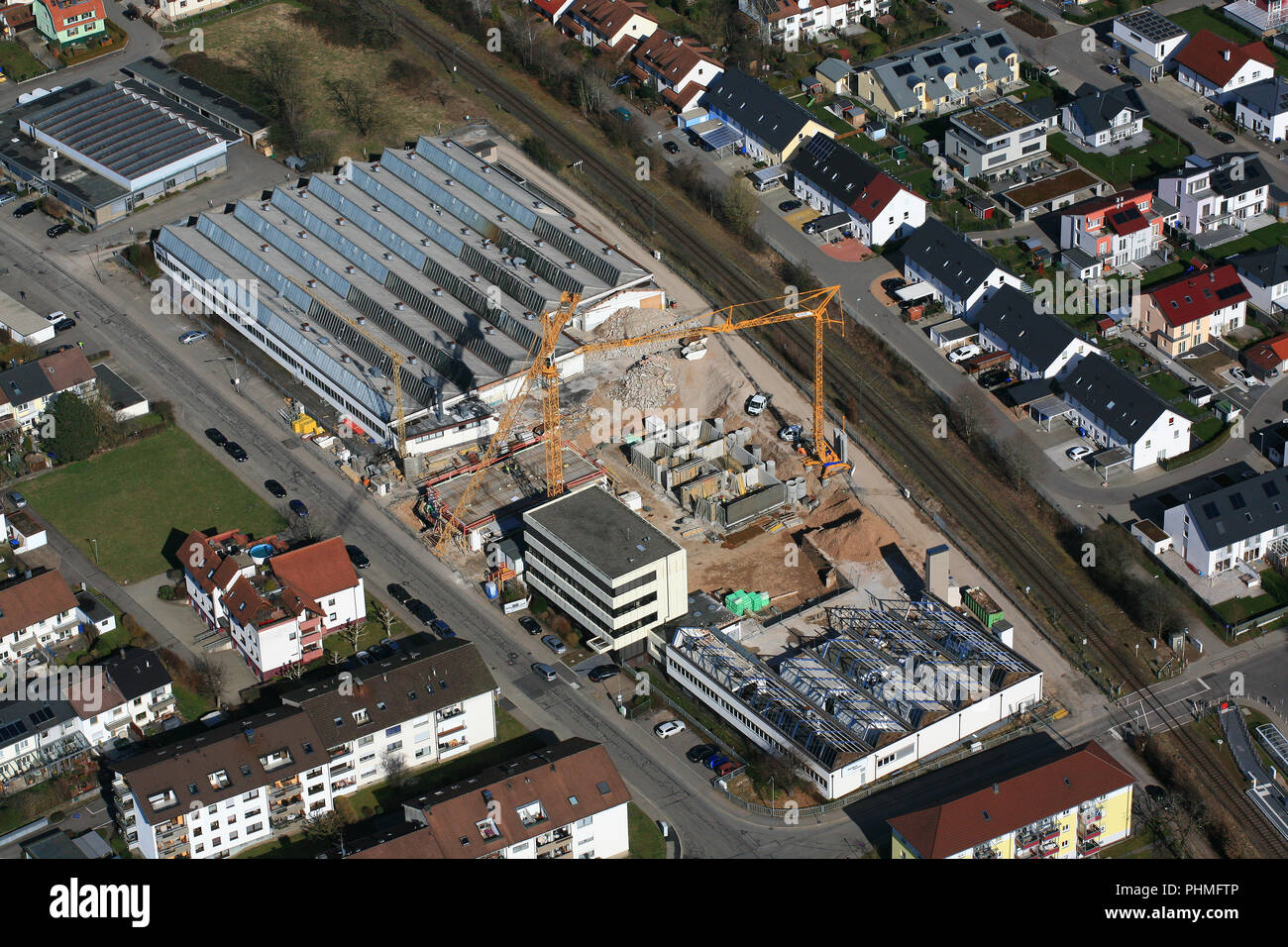 Schopfheim, Gewerbegebäude Umwandlung von Gardner Denver zur Wohnbebauung Foto Stock