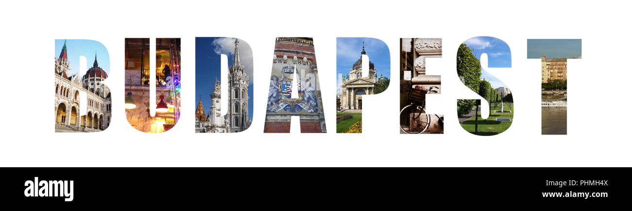 Banner di Budapest collage Foto Stock