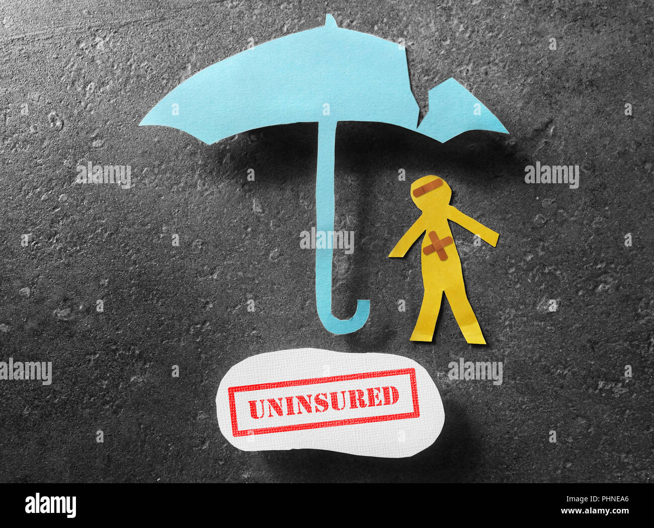 Persona non assicurato nozione Foto Stock