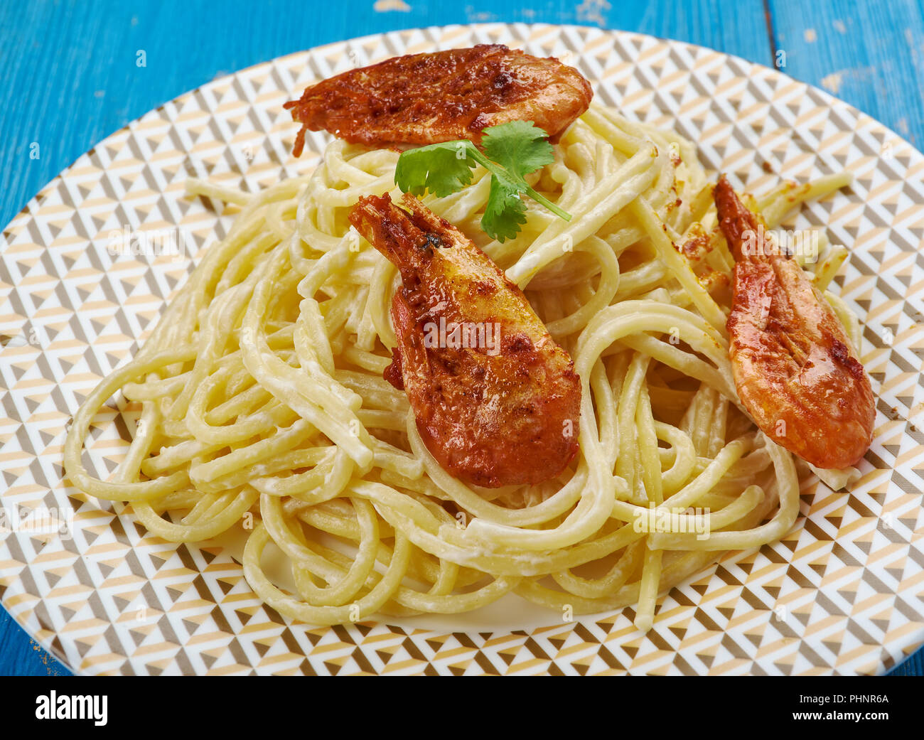 Greco Alfredo adibiti alla pesca di gamberetti Foto Stock