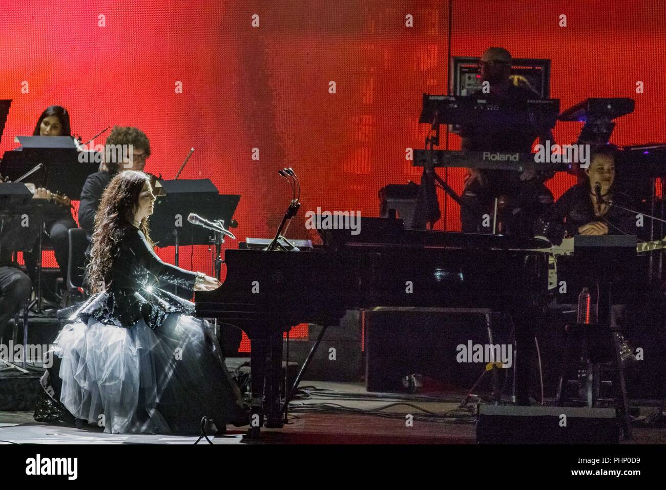 San Diego, California, Stati Uniti d'America. 31 Agosto, 2018. Evanescence al materasso anfiteatro ferma in Chula Vista, la California il 31 agosto 2018 Credit: Marissa Carter/ZUMA filo/Alamy Live News Foto Stock