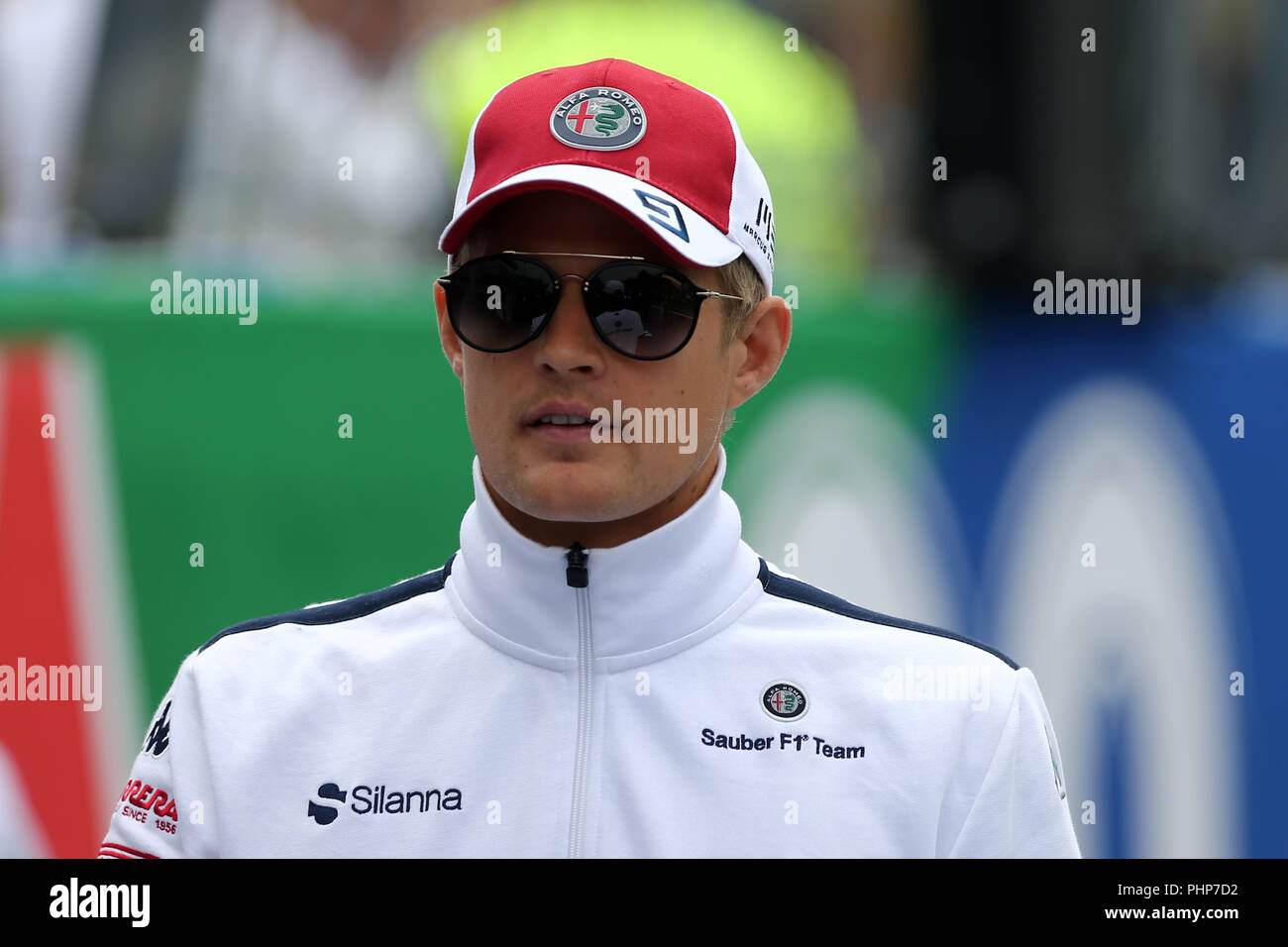 Monza, Italia. 02 Settembre, 2018. Marcus Ericsson della Svezia e la Sauber Alfa Romeo nel paddock durante il Gran Premio di Formula Uno di credito Italia: Marco Canoniero/Alamy Live News Foto Stock