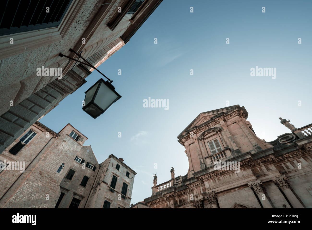 Facciata di un edificio storico di Dubrovnik Foto Stock