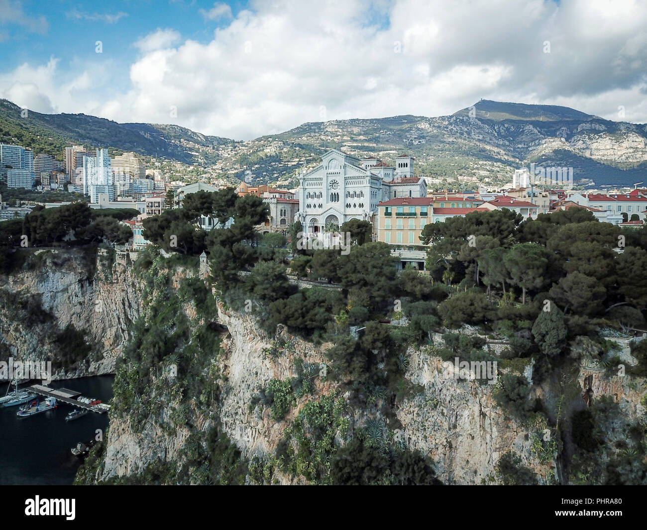 Vista del porto di Monaco Fontvieille Foto Stock