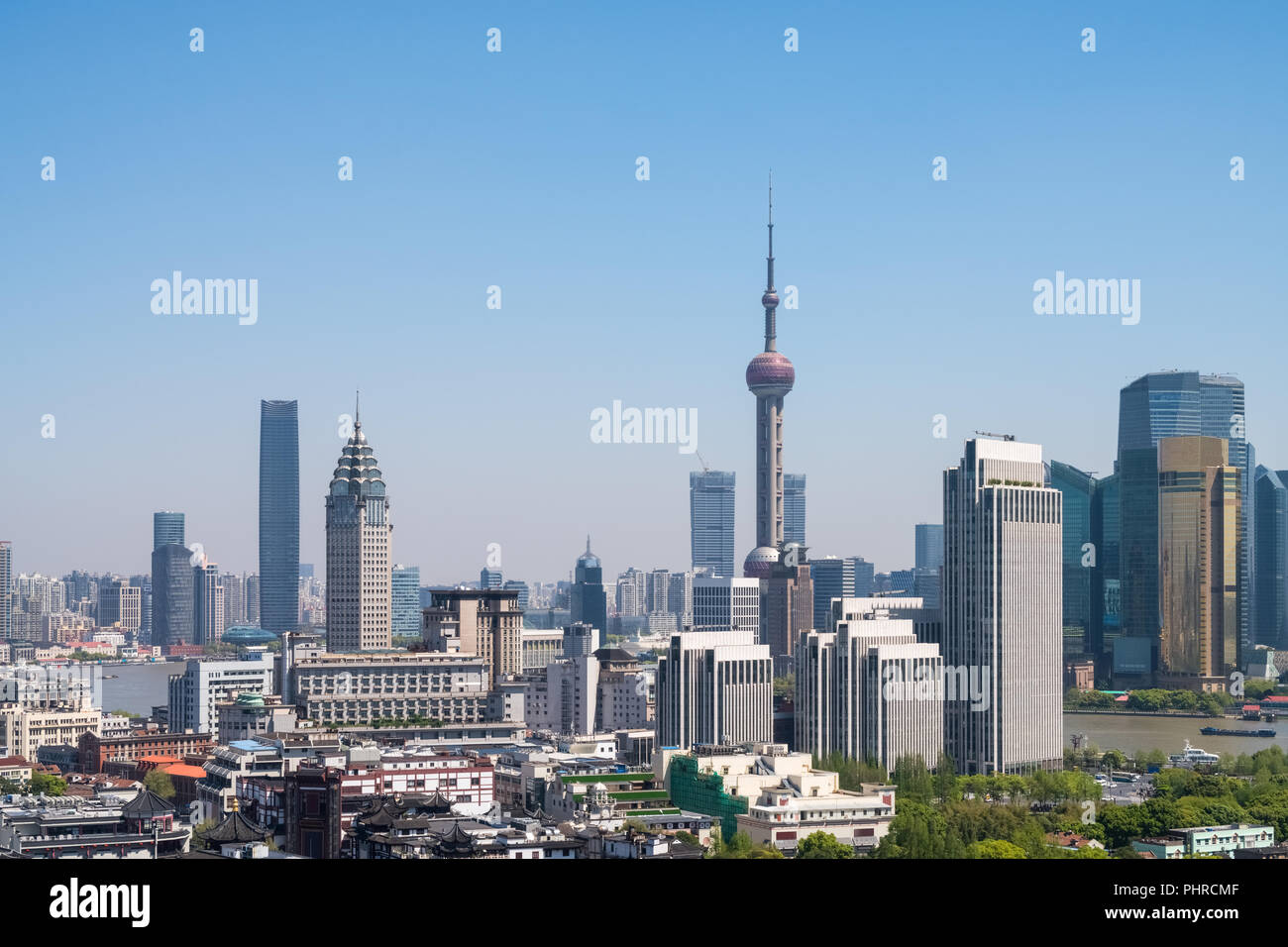 Shanghai cityscape closeup Foto Stock