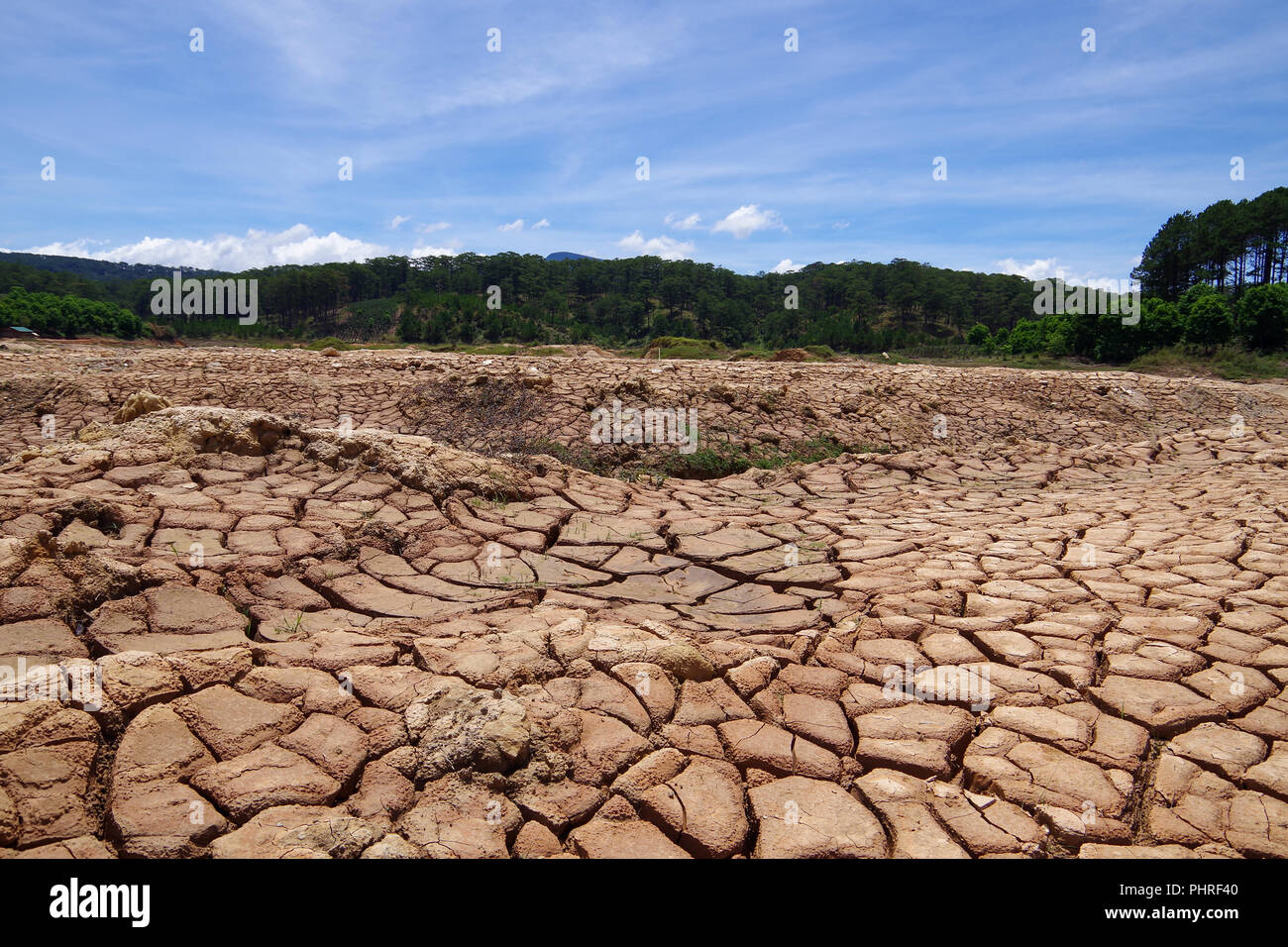 L'impatto del cambiamento climatico, realizzati in terra asciutta, la carenza di acqua Foto Stock