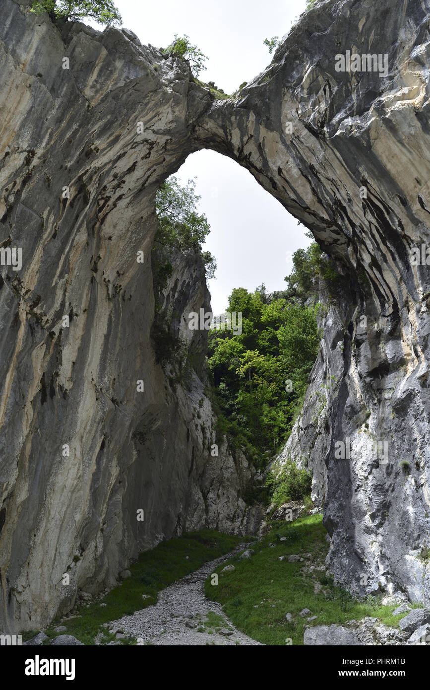 La Gola di Cares linking Poncebos e Caino in Picos de Europa, Spagna settentrionale Foto Stock