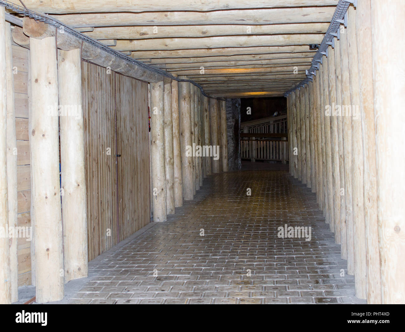 Corridoio sotterraneo in miniera di sale Foto Stock