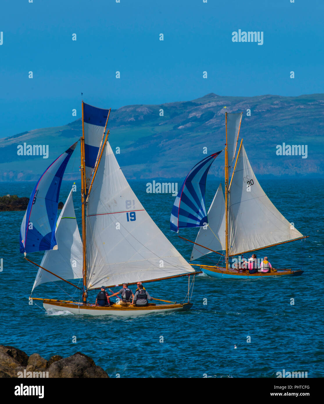 Barche a vela di Howth Co. Dublino. L'Irlanda Foto Stock