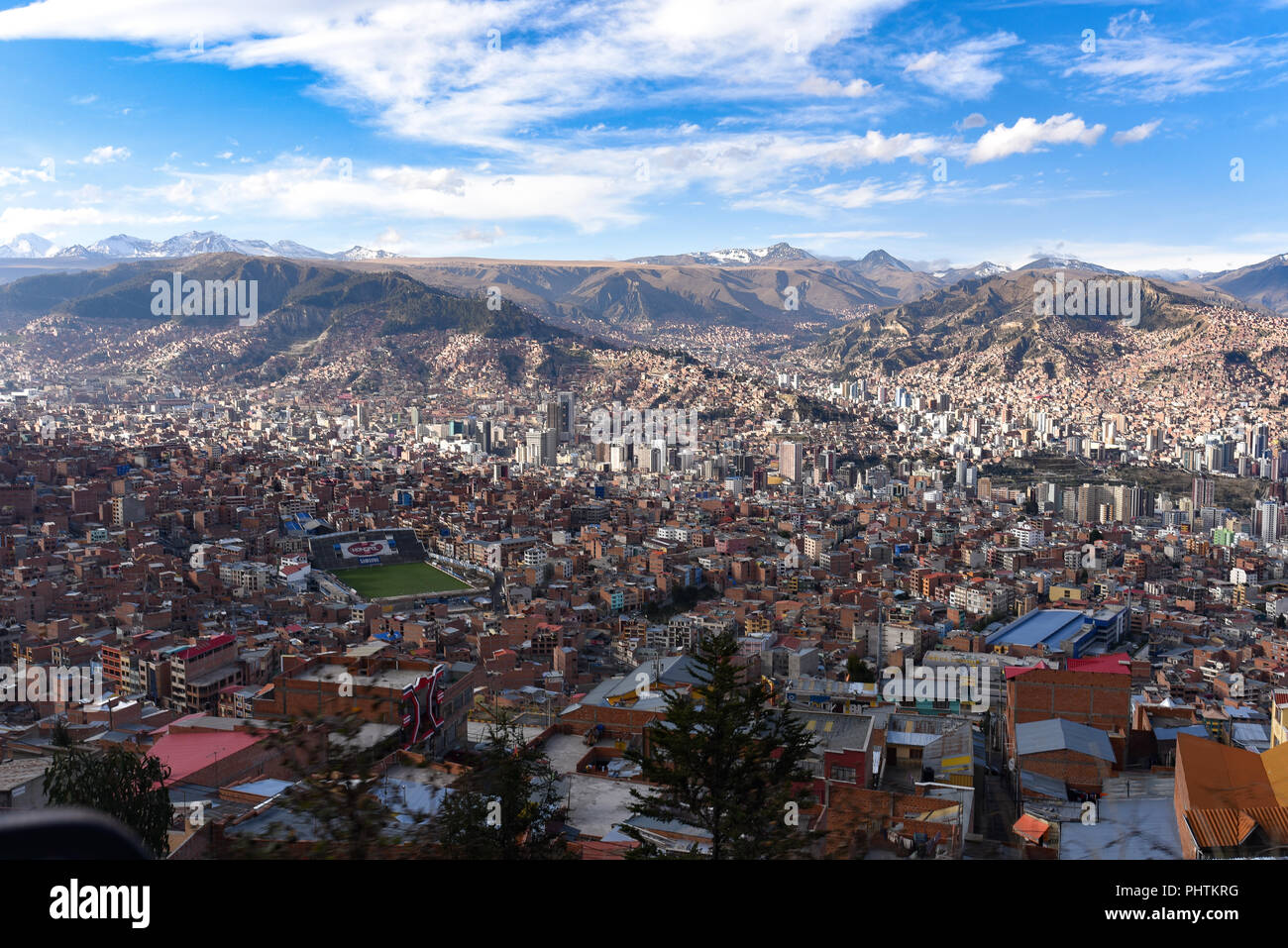 Vedute panoramiche di tutta la città di La Paz in Bolivia Foto Stock