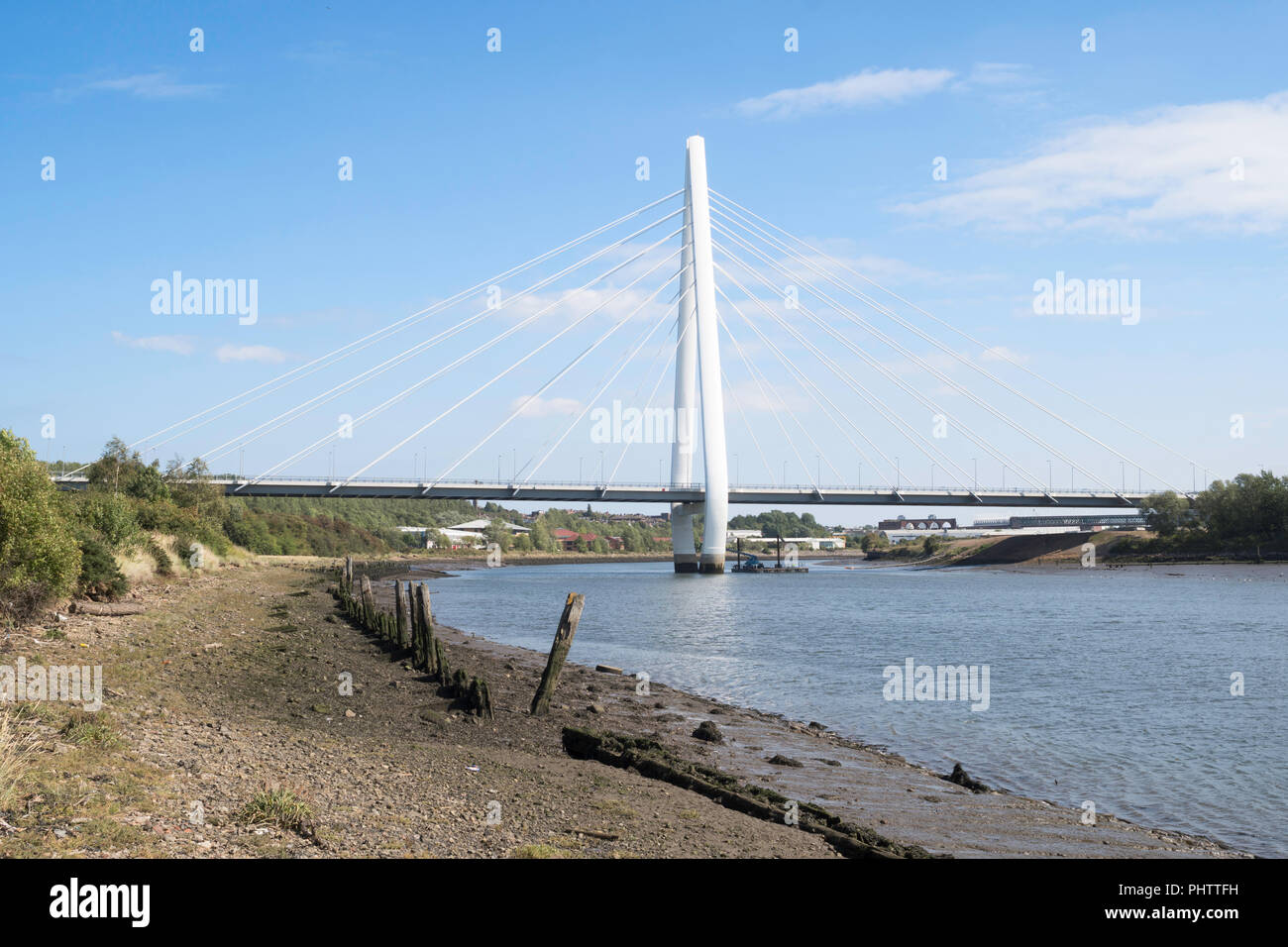 La nuova usura sul fiume crossing, la cuspide settentrionale bridge, Sunderland, England, Regno Unito Foto Stock