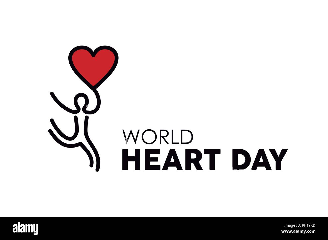 Giornata mondiale del cuore tipografia illustrazione preventivo per amore e cure sanitarie. Testo con il segno rosso icona heartshape. EPS10 vettore. Illustrazione Vettoriale