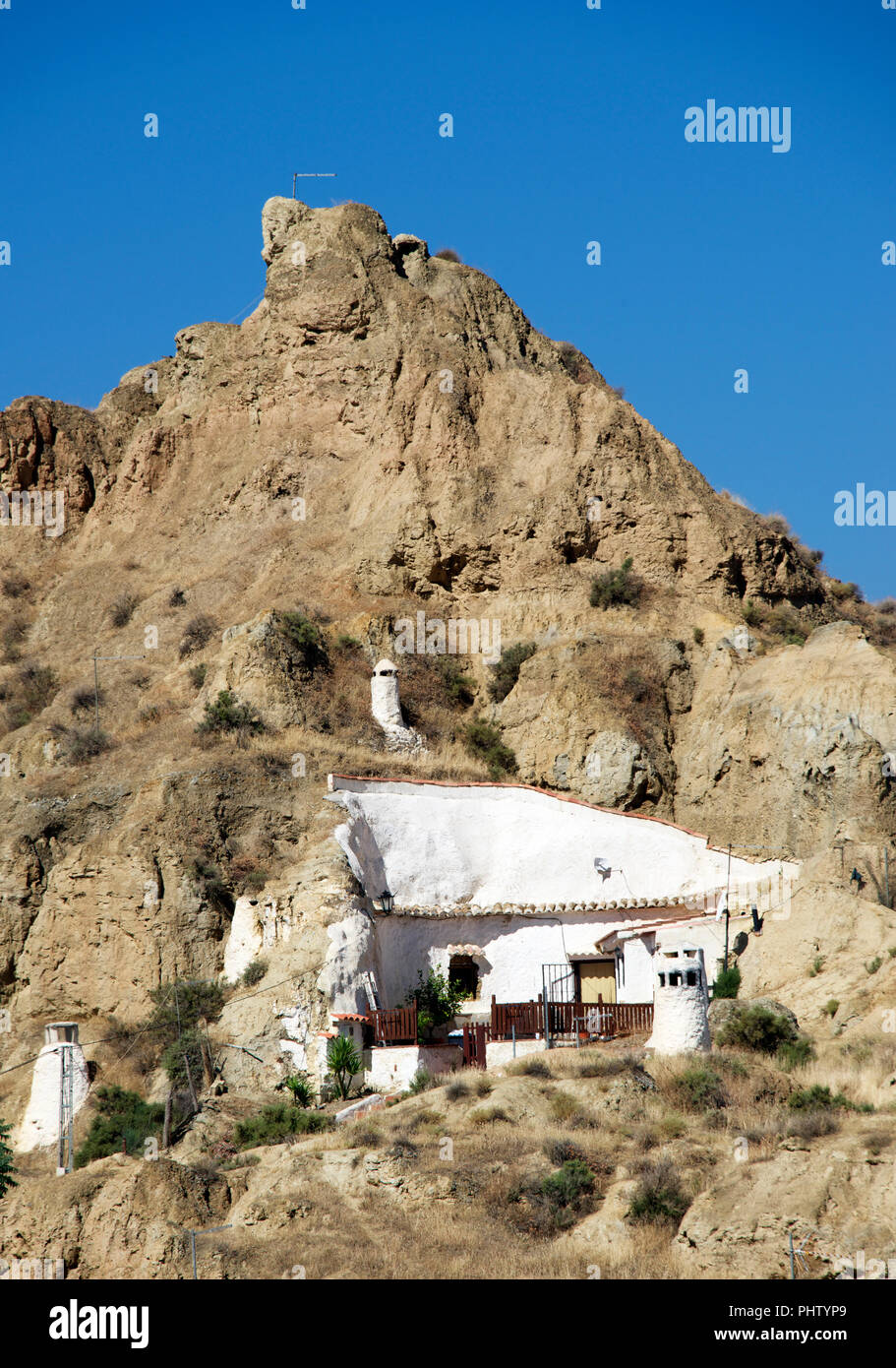 Grotte troglodite abitazione Guadix Sierra Nevada Andalusia Spagna Foto Stock