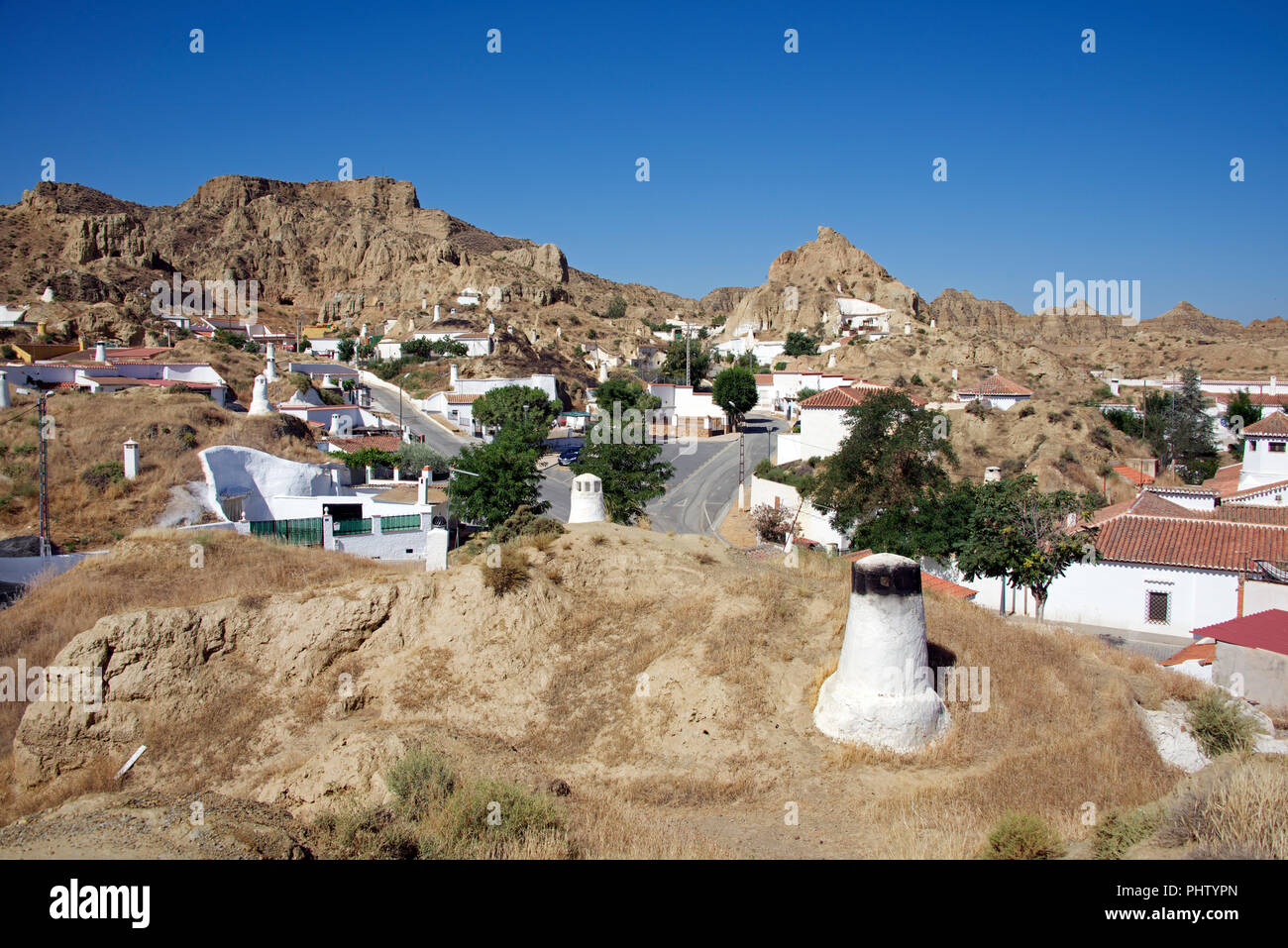 Grotte troglodite abitazioni Guadix Sierra Nevada Andalusia Spagna Foto Stock