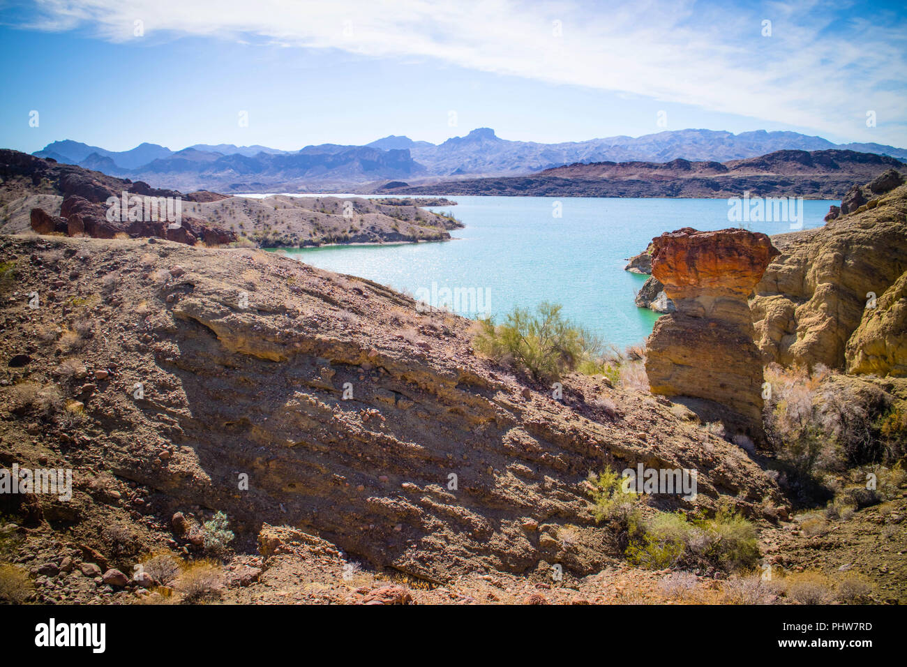 Una vista maestosa equilibrato di Rock Cove Foto Stock