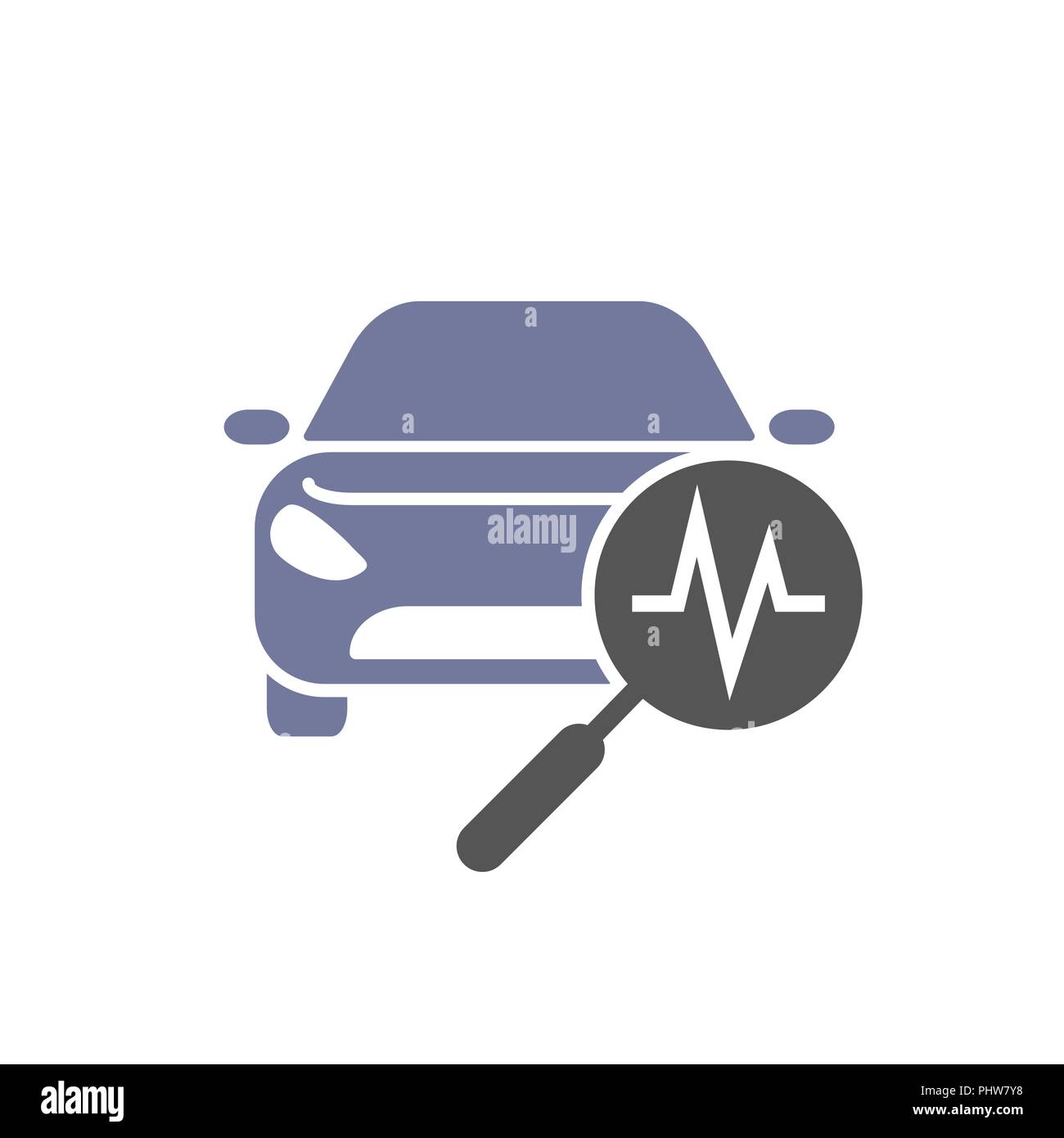 Auto diagnostica icona. Auto e simboli di ricerca. Diagnostica Automotive icona riparazione. Illustrazione Vettoriale. Illustrazione Vettoriale
