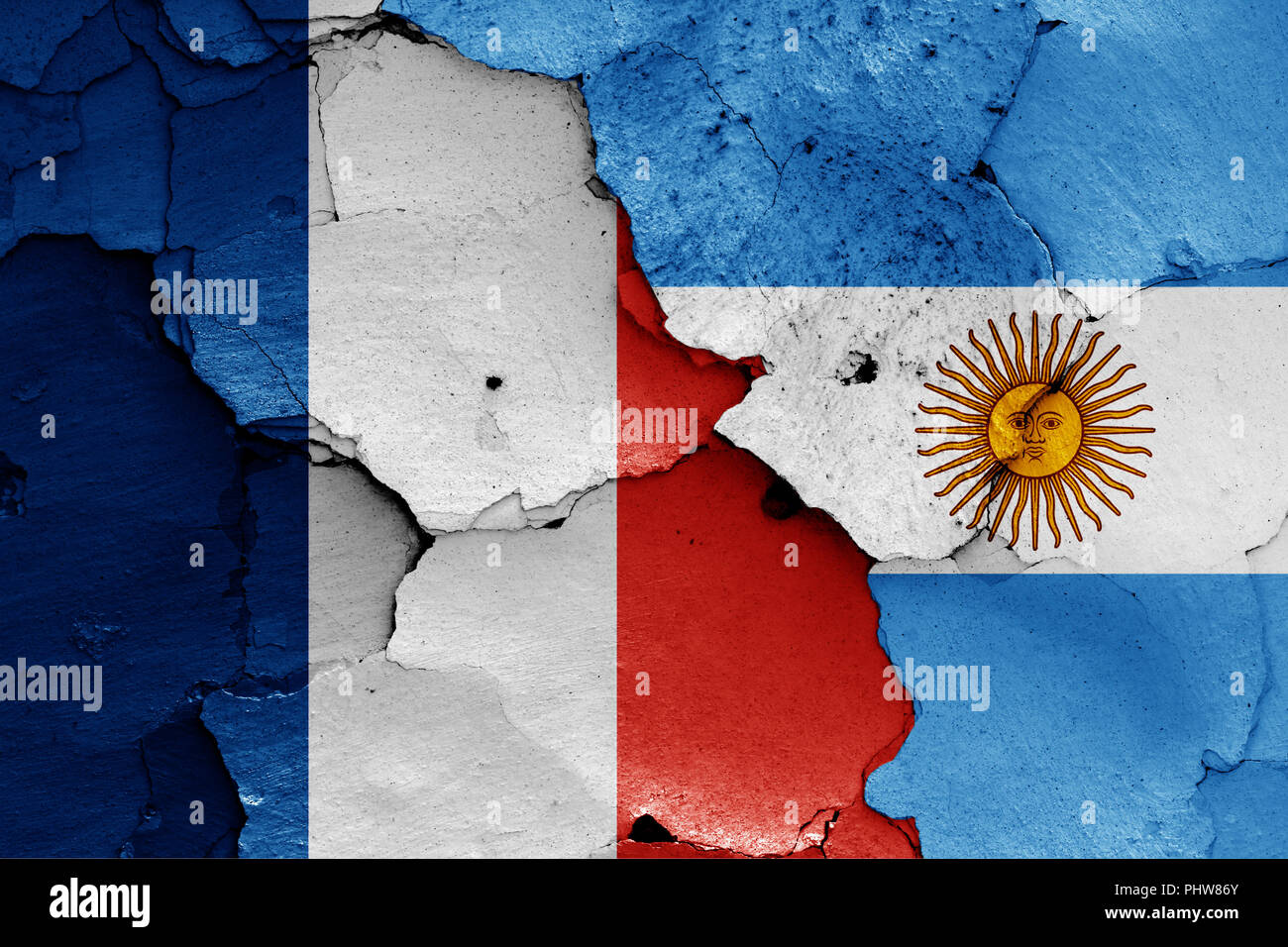Bandiere di Francia e Argentina Foto Stock