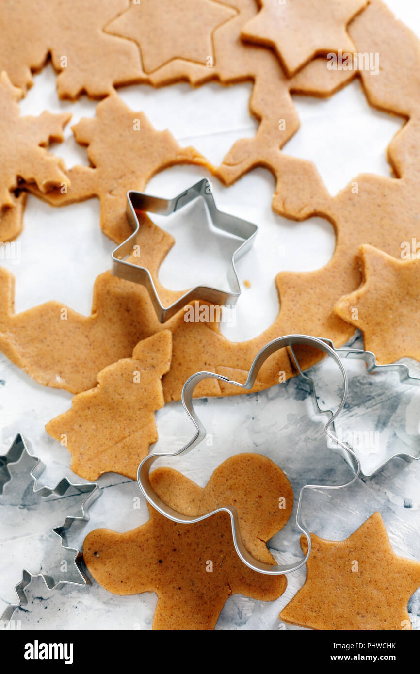 Cookie di metallo taglierine per pan di zenzero. Foto Stock