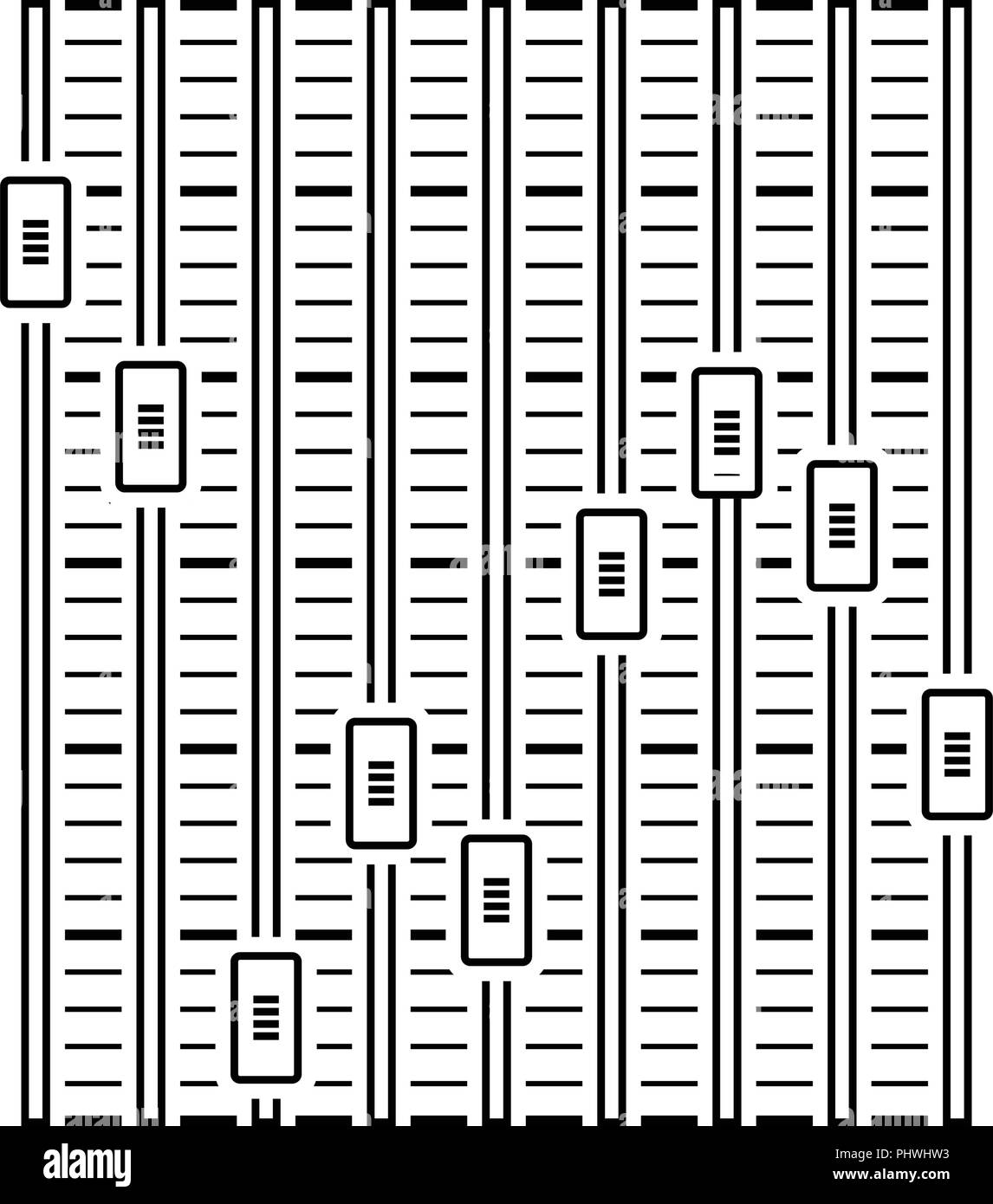 Musica equalizzatore icona. Linea sottile design. Illustrazione Vettoriale. Illustrazione Vettoriale