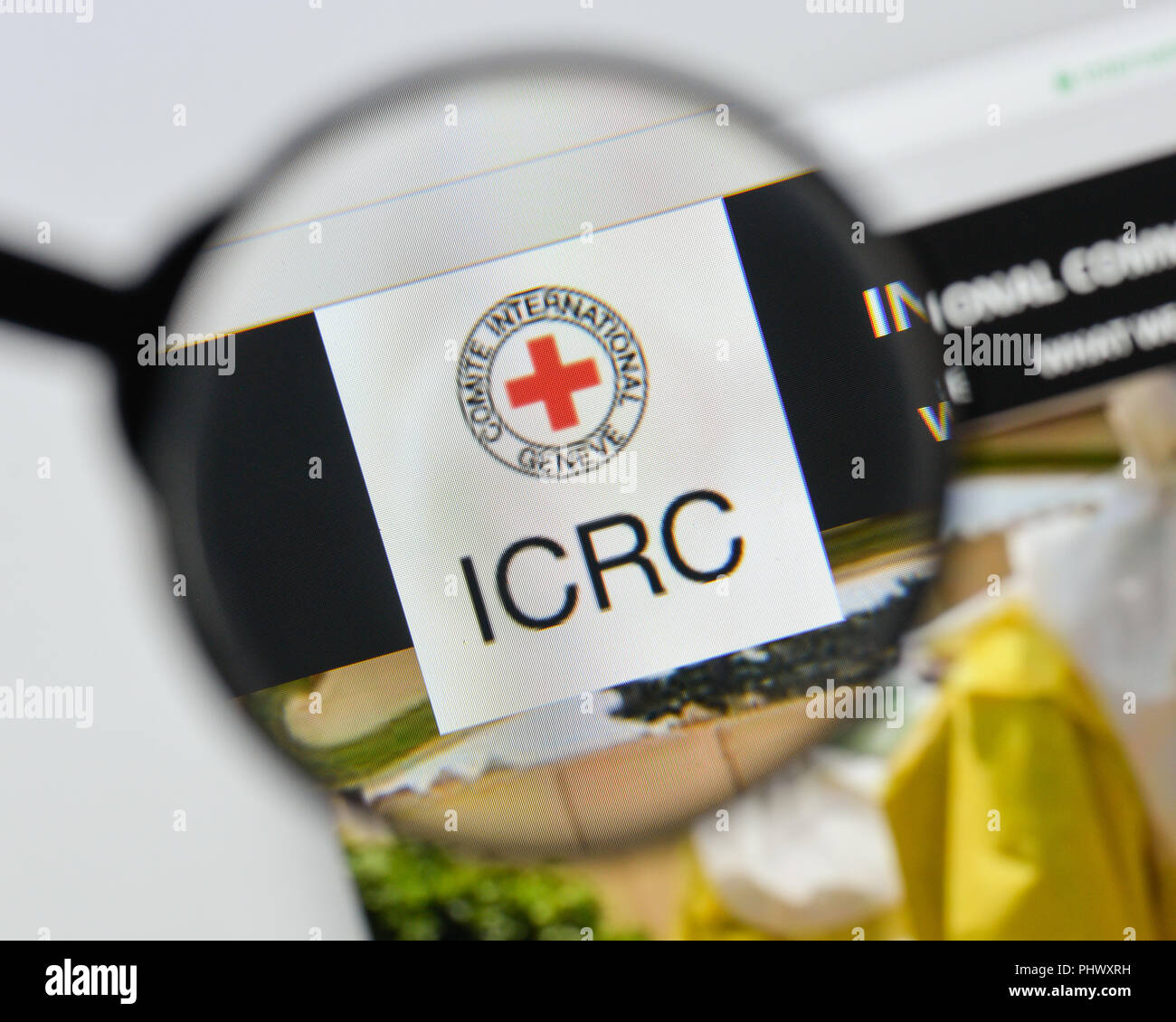 Milano, Italia - 20 agosto 2018: CICR website homepage. Logo del CICR visibile. Foto Stock