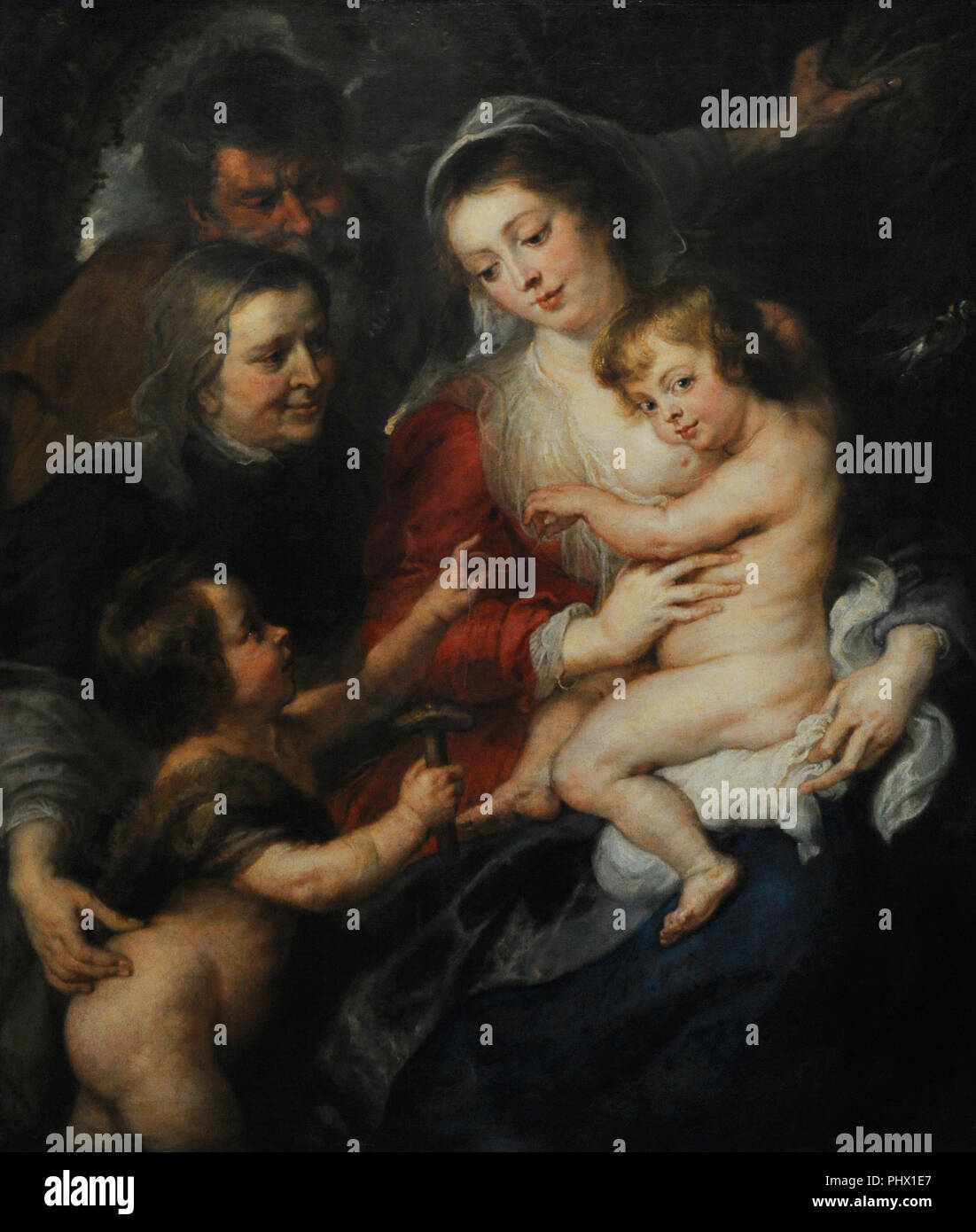 Peter Paul Rubens (1577-1640). Pittore fiammingo. La Santa Famiglia, Santa Elisabetta e San Giovanni Battista, ca.1634. Wallraf-Richartz Museum. Colonia. Germania. Foto Stock