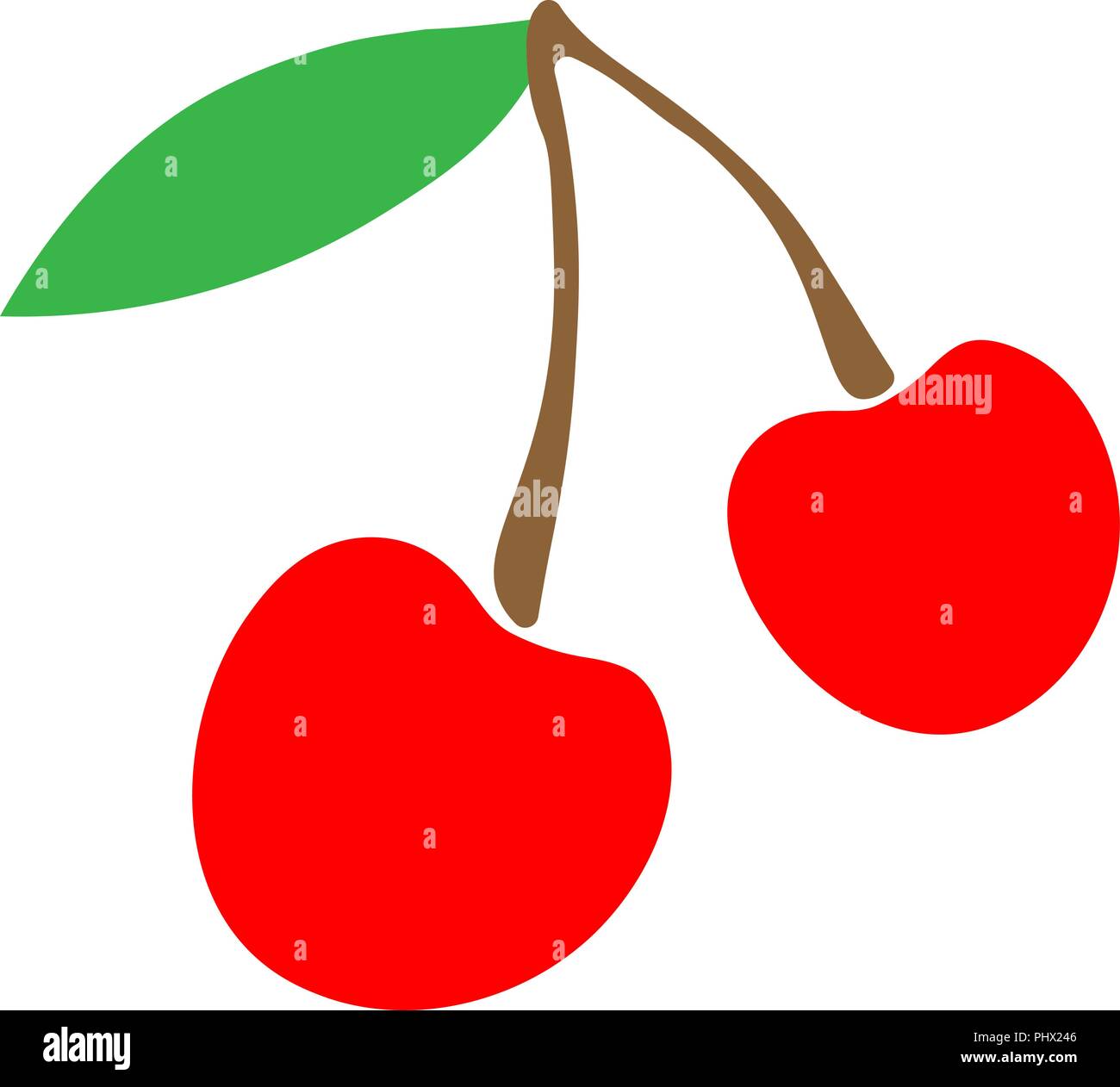 Illustrazione Vettoriale Ciliegie Logo O Di Un Adesivo Per Bambini Semplice Disegno Di Frutta A Bacca Rossa Immagine E Vettoriale Alamy