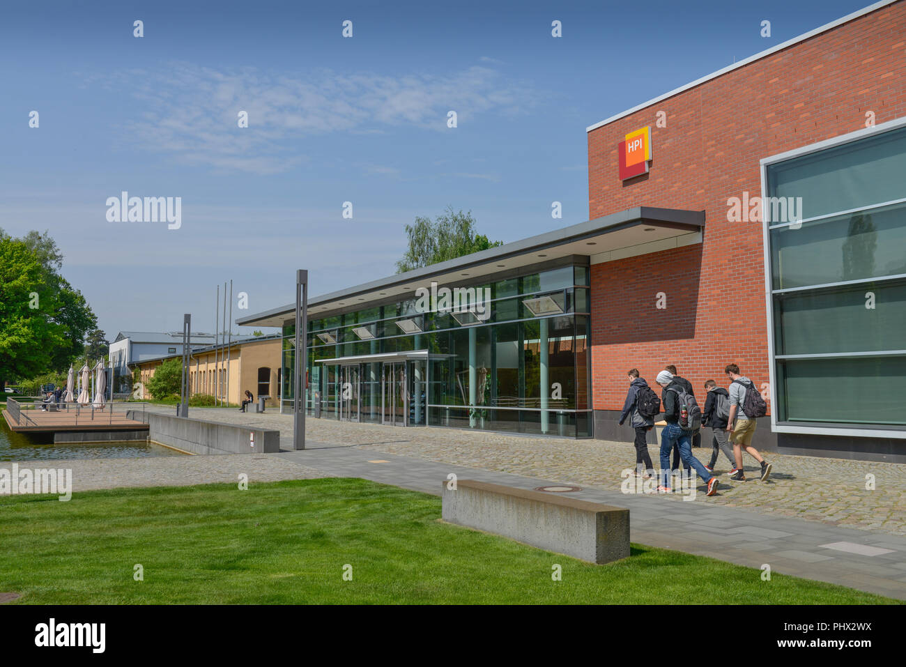 Hoersaalgebaeude, Hasso-Plattner-Institut, prof.-Dr-Helmert-Strasse, Babelsberg, Potsdam, Brandeburgo, Deutschland Foto Stock