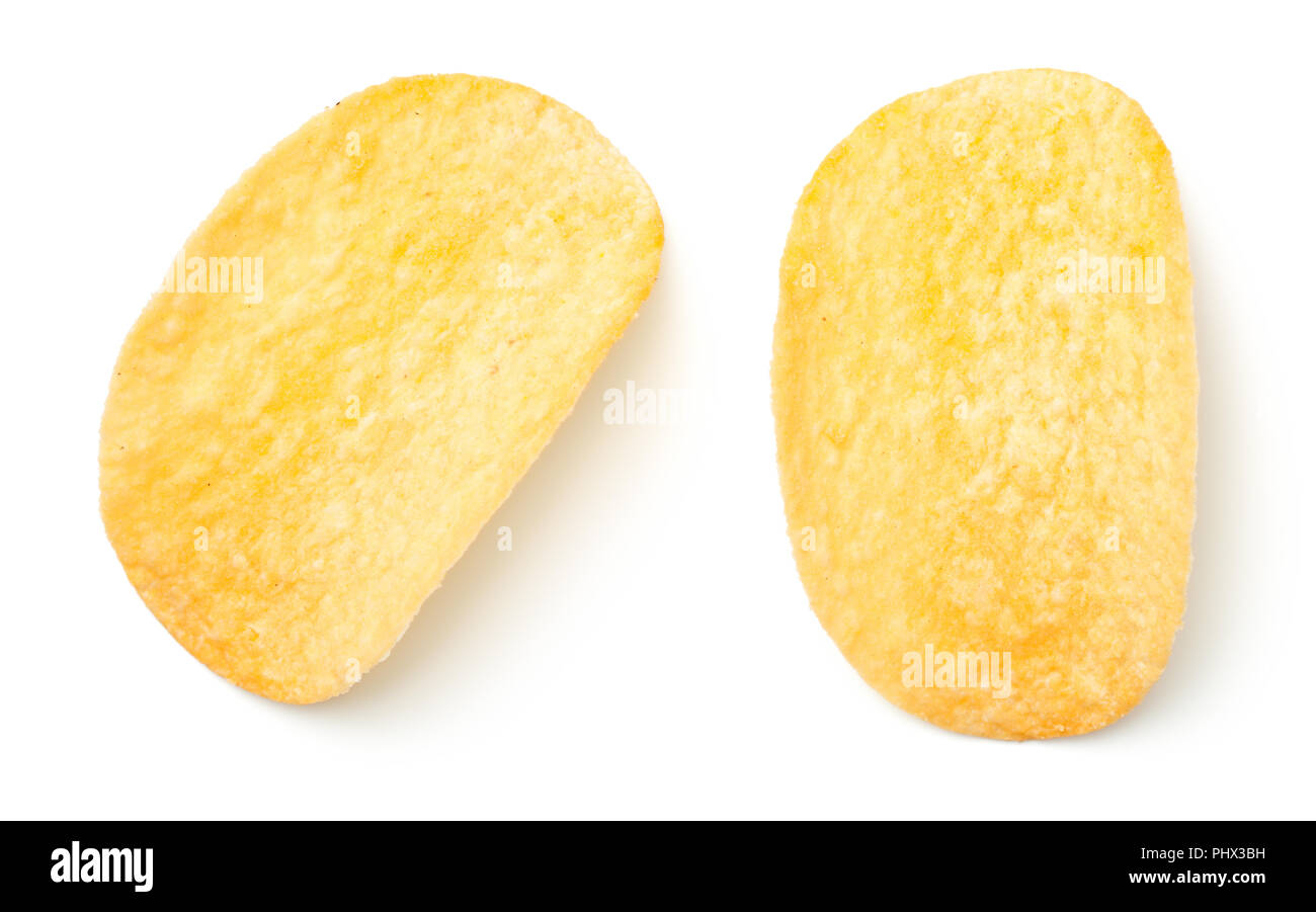 Potato Chips isolati su sfondo bianco Foto Stock