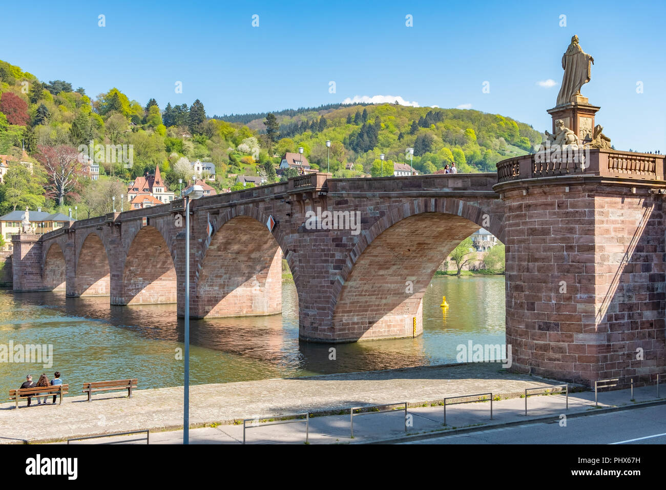 Il Vecchio Ponte sul fiume Neckar in Heidelberg Germania. Foto Stock