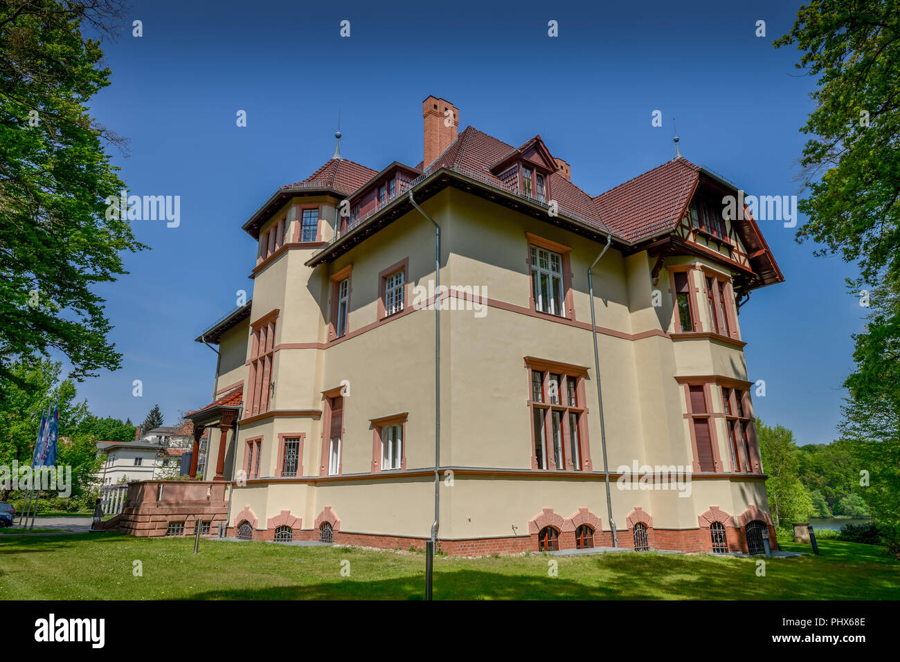 Truman-Villa, Griebnitzsee, Karl-Marx-Strasse, Potsdam, Brandeburgo, Deutschland Foto Stock