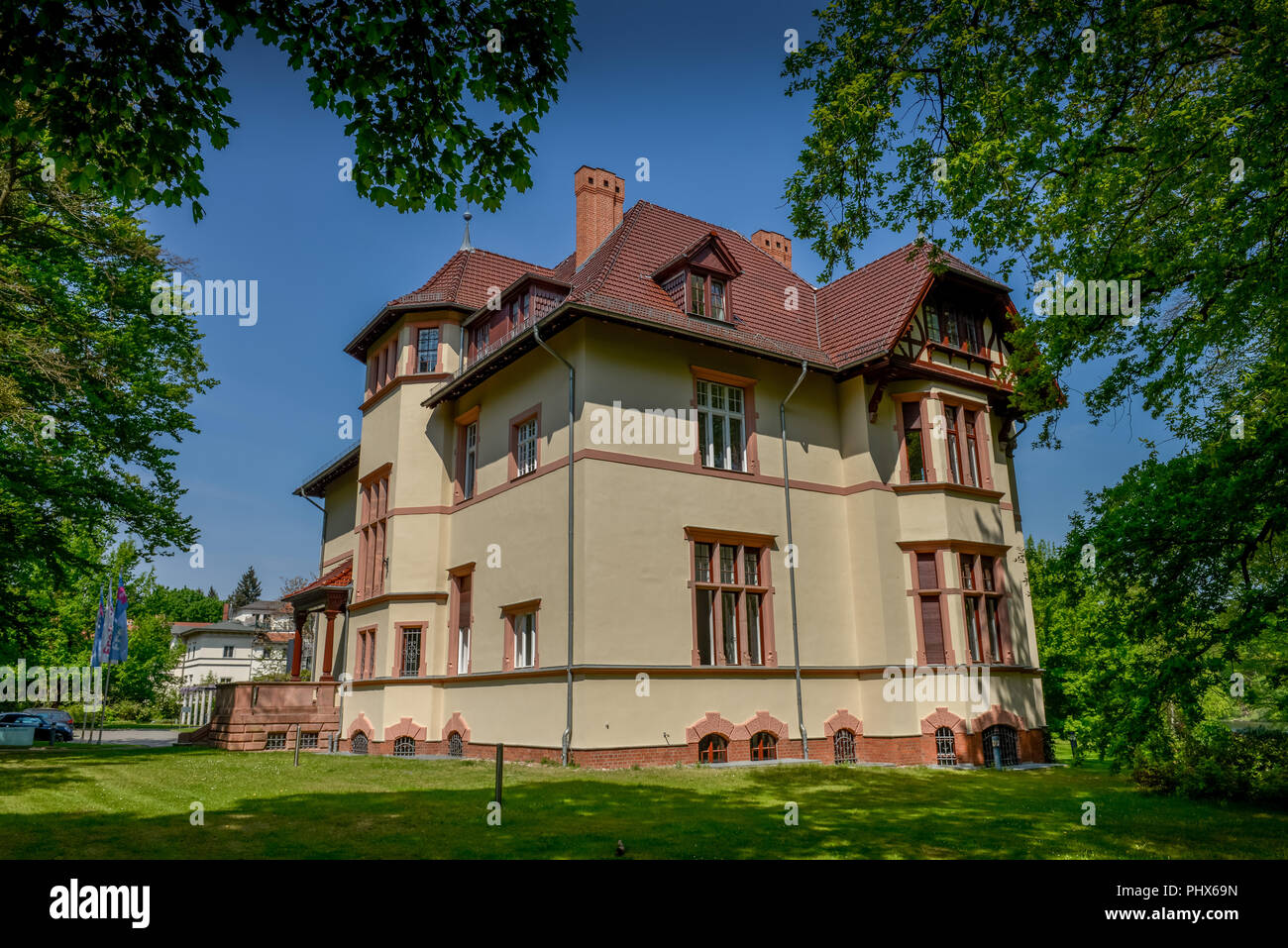 Truman-Villa, Griebnitzsee, Karl-Marx-Strasse, Potsdam, Brandeburgo, Deutschland Foto Stock