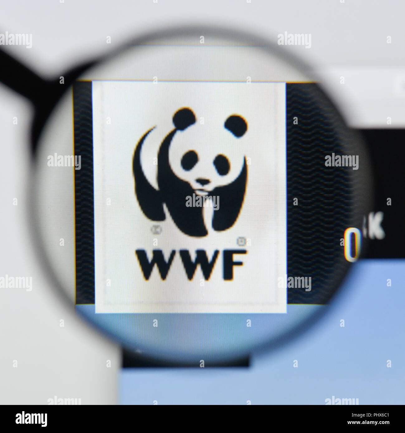 Milano, Italia - 20 agosto 2018: WWF website homepage. Il logo del WWF visibile. Foto Stock