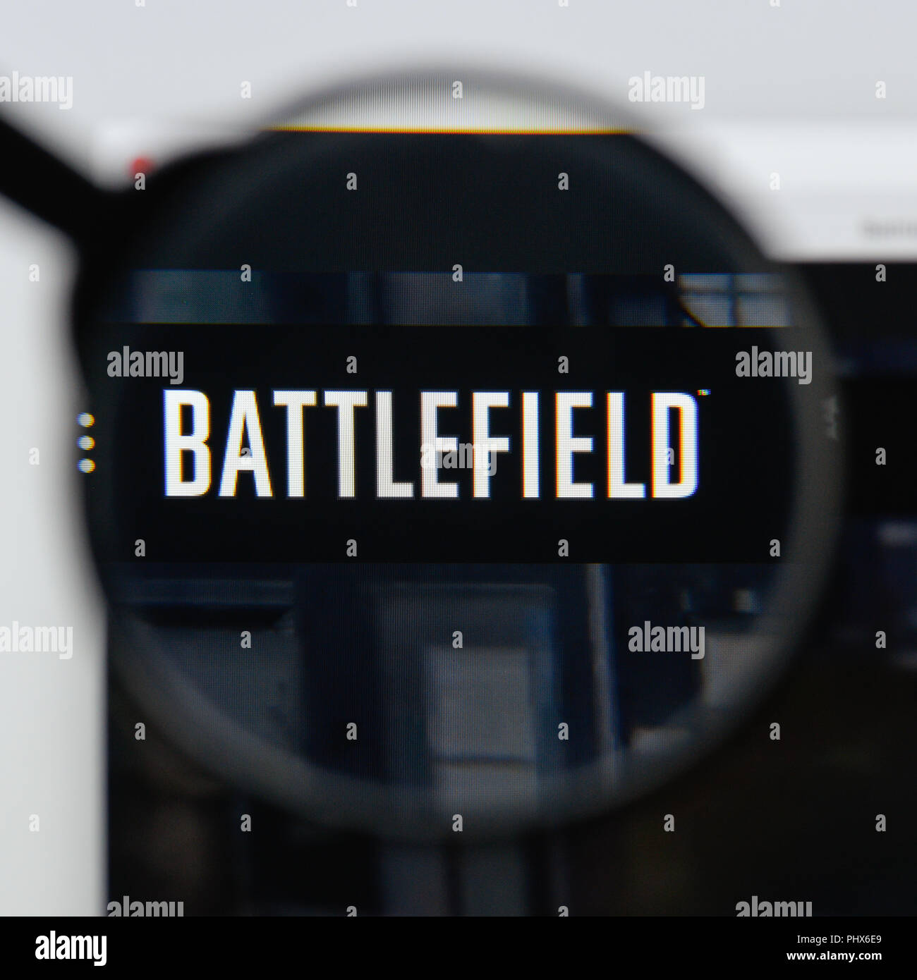 Milano, Italia - 20 agosto 2018: Battlefield 1 sito web homepage. Battlefield 1 logo visibile. Foto Stock