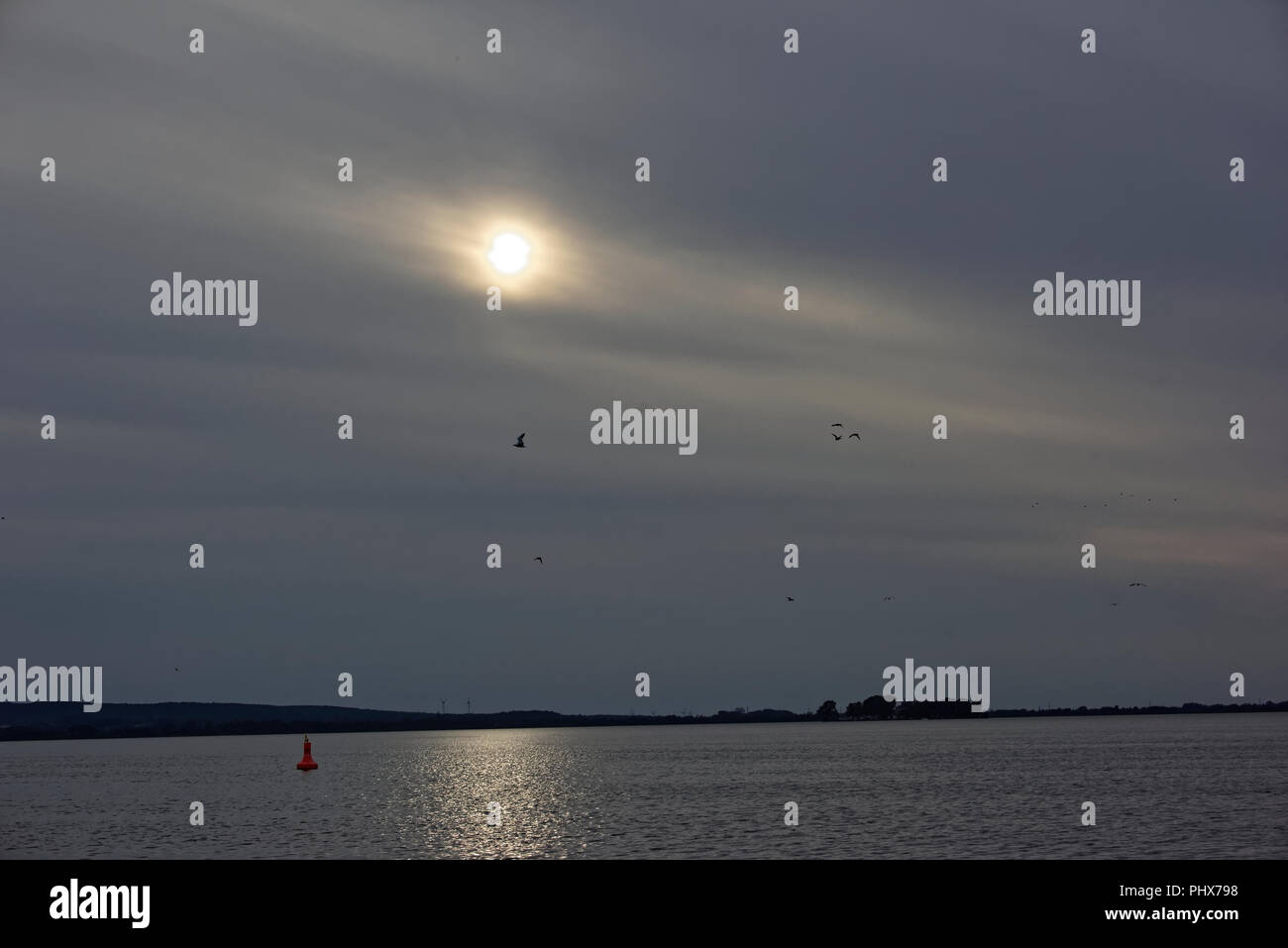 Seascape su Wilhelmstein, Steinhude am Meer,Germania. Foto Stock