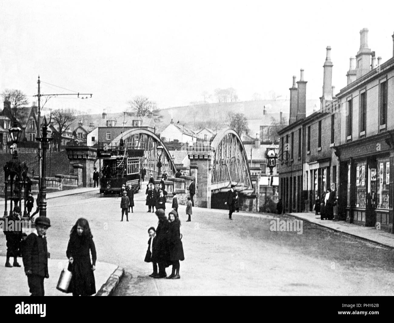 Ponte Bonhill, Alessandria, agli inizi del novecento Foto Stock