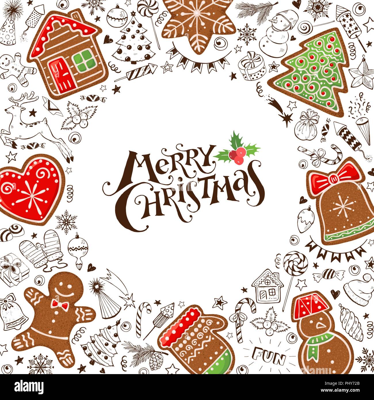 Natale biglietto di auguri Illustrazione Vettoriale