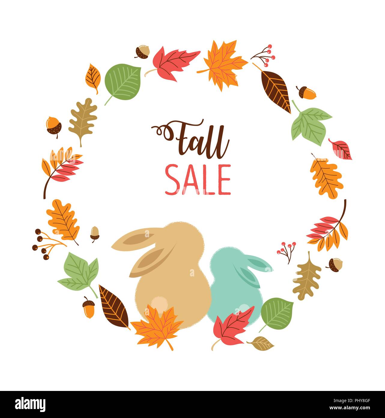 Ciao autunno, stagione autunno sfondo. coniglietti e una ghirlanda di foglie. Illustrazione Vettoriale Illustrazione Vettoriale Ciao autunno, stagione autunno sfondo. coniglietti e una ghirlanda di foglie. Illustrazione Vettoriale Illustrazione Vettoriale