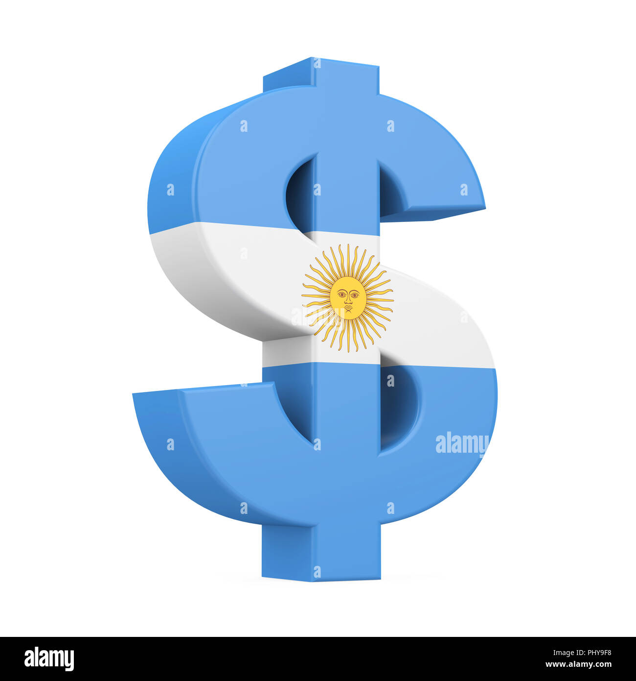 Peso argentino simbolo isolato Foto Stock