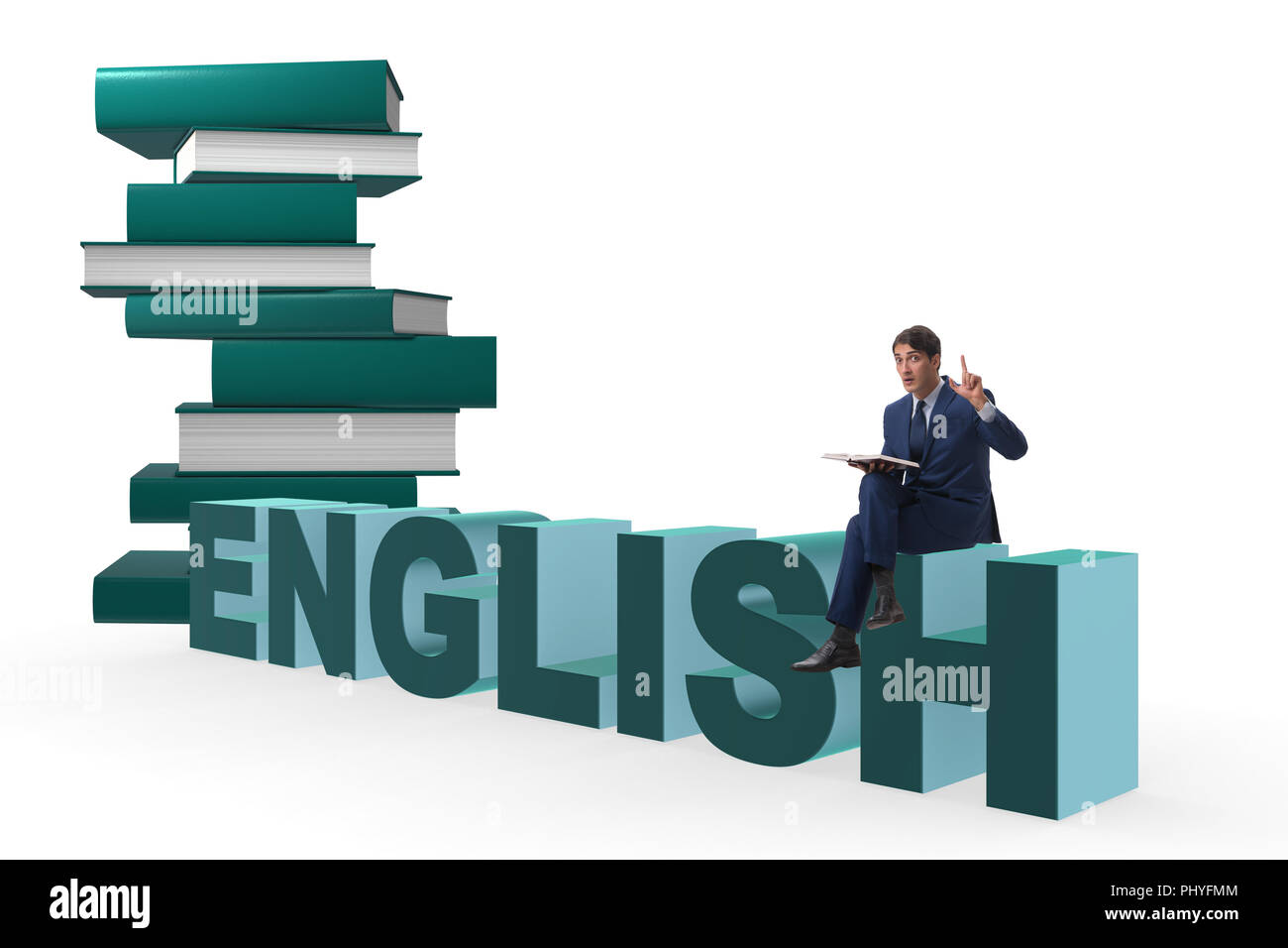 Imprenditore nel corso di formazione in lingua inglese concept Foto Stock