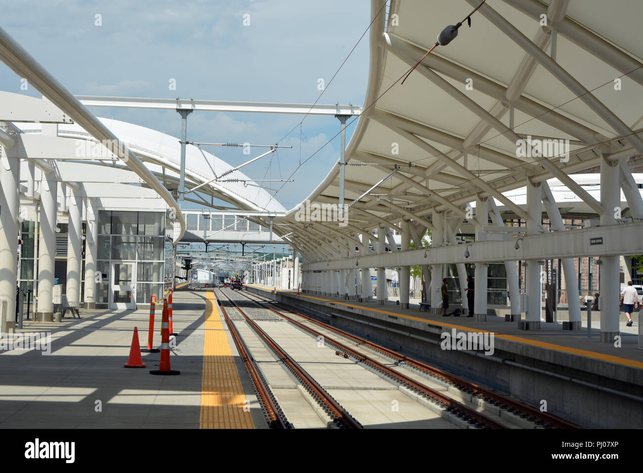 Il nuovo e moderno hub di trasporto a Denver Union Station Foto Stock