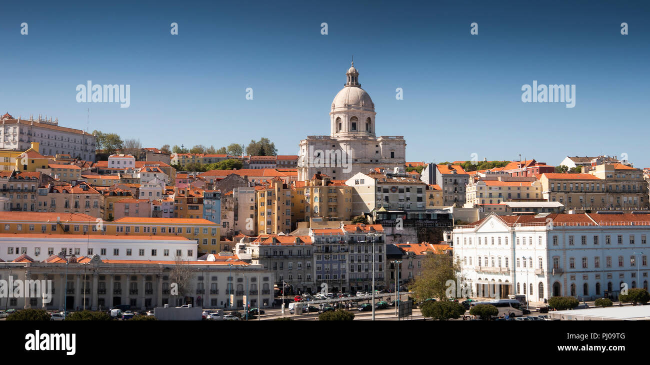 Il Portogallo, Lisbona, Alfama, Old Town, Vista panoramica sotto la cupola di Panteo Nacional, il Pantheon Nazionale Foto Stock