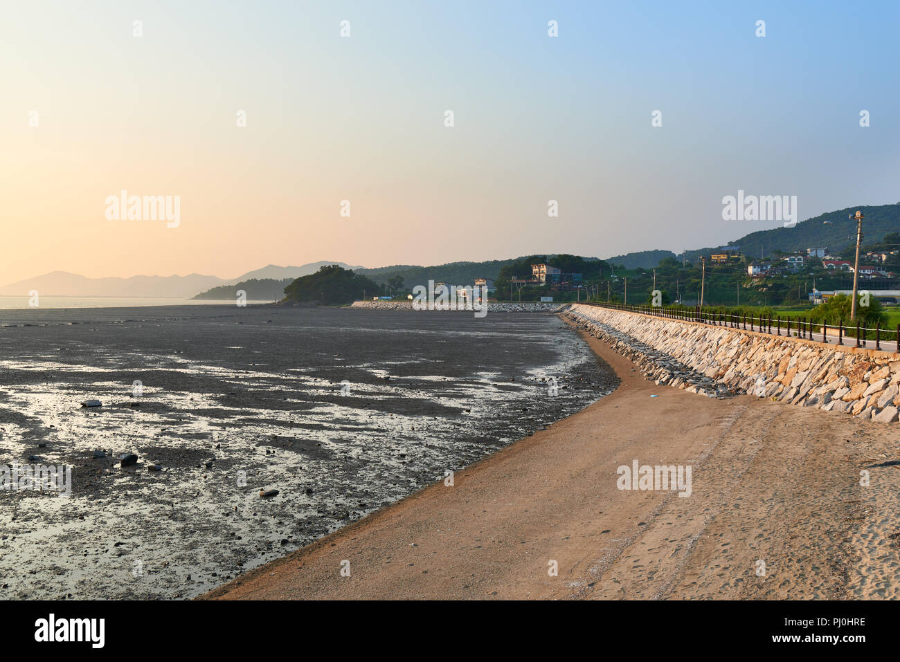 Paesaggio di Janghwa-ri tramonto punto di visualizzazione in Ganghwado, Corea. Foto Stock